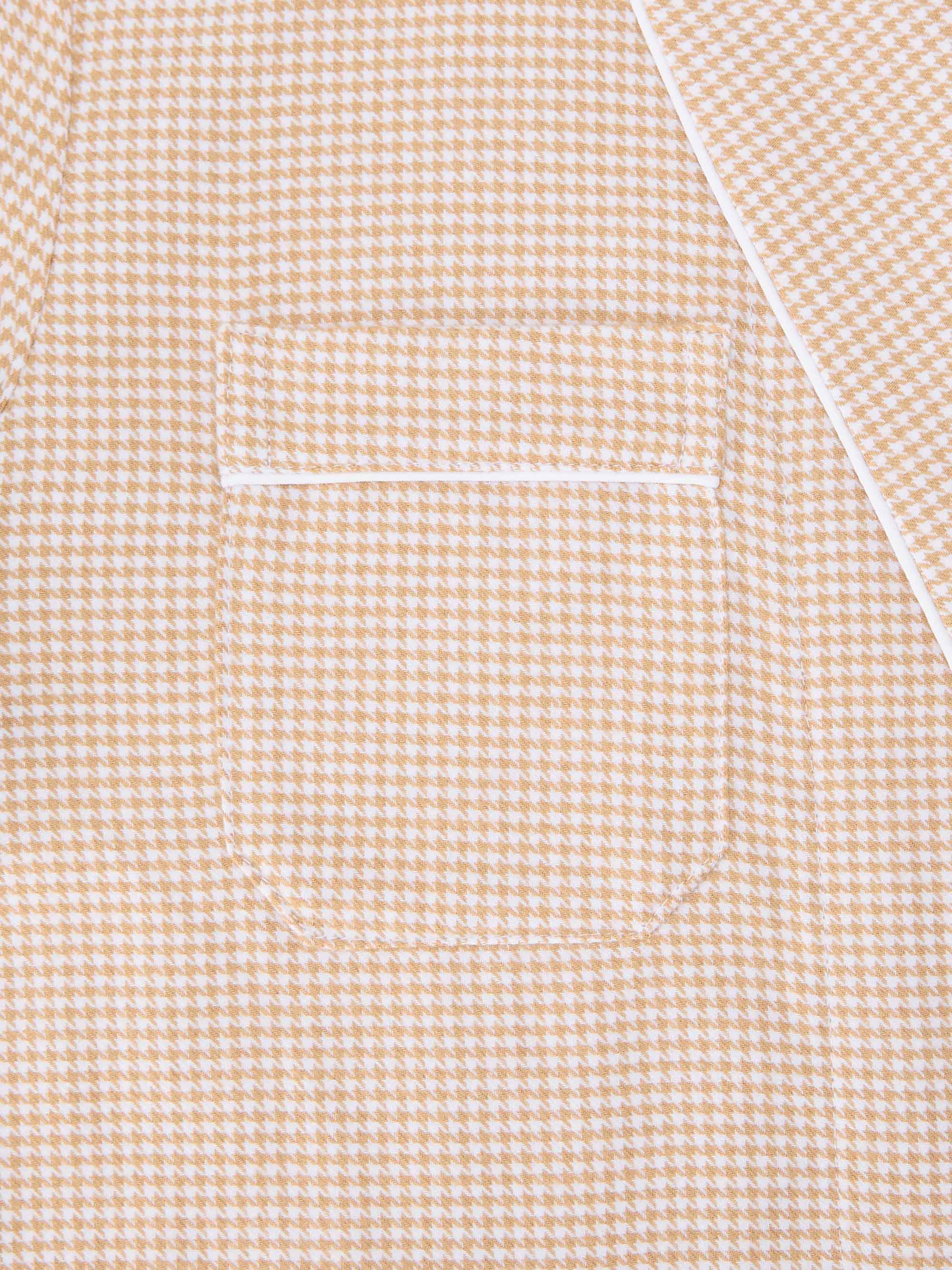 Women's Dressing Gown Kelburn Brushed Cotton Blush Houndstooth