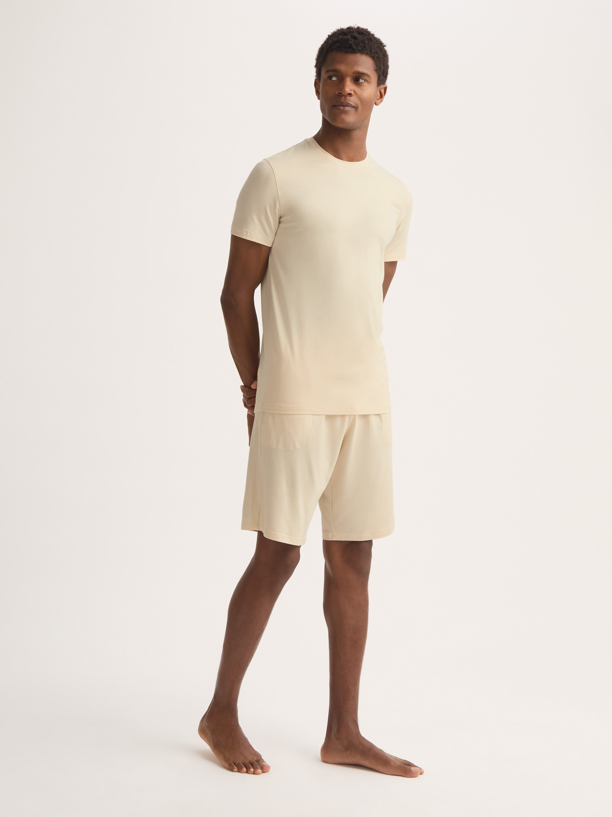 Men's T-Shirt Basel Micro Modal Stretch Ecru
