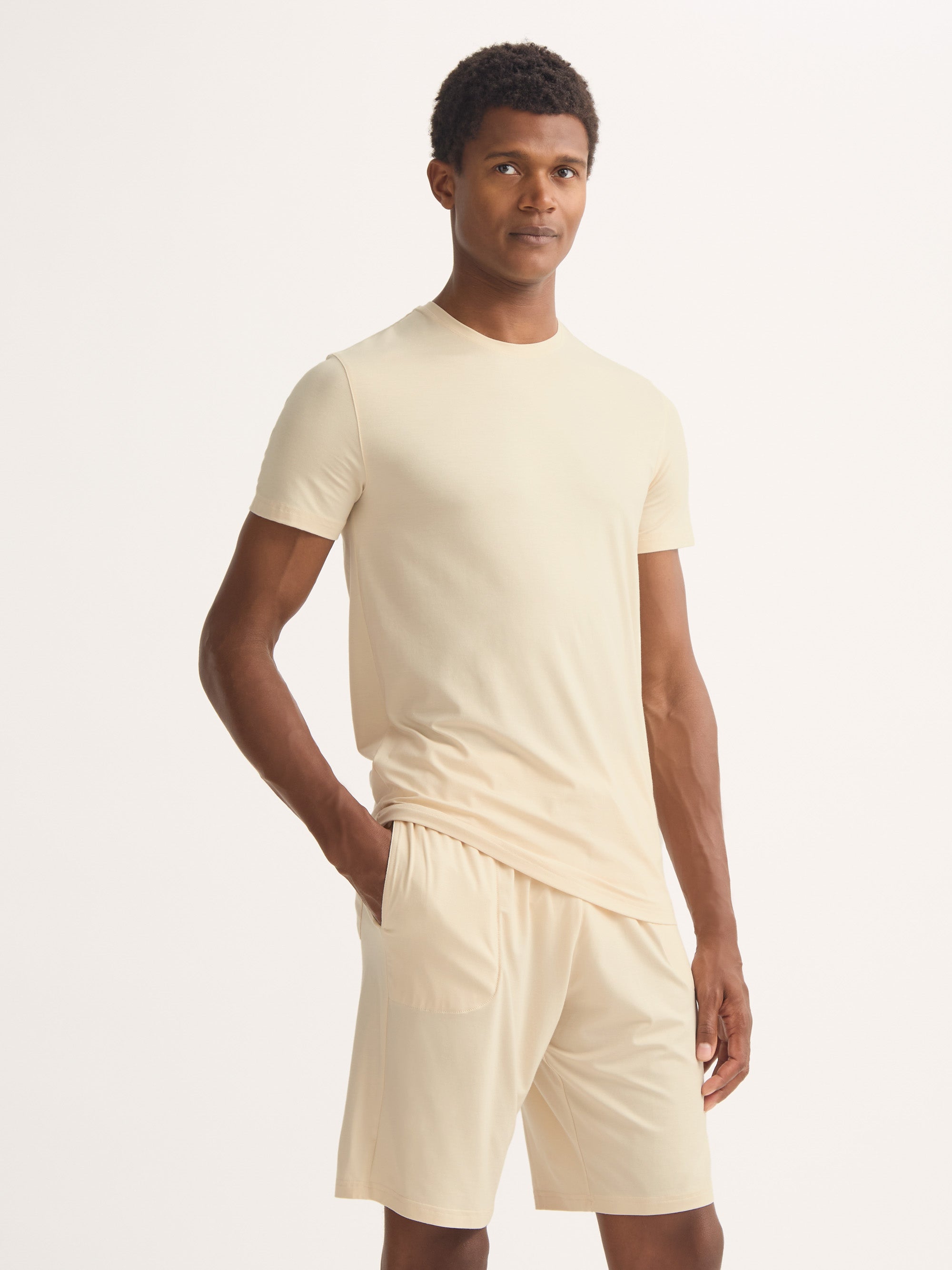 Men's T-Shirt Basel Micro Modal Stretch Ecru