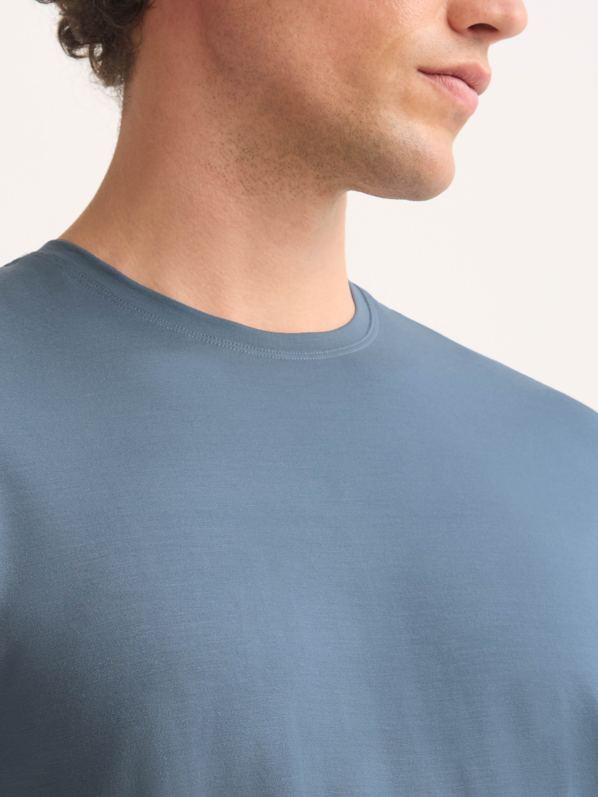 Men's T-Shirt Basel Micro Modal Stretch Storm Blue