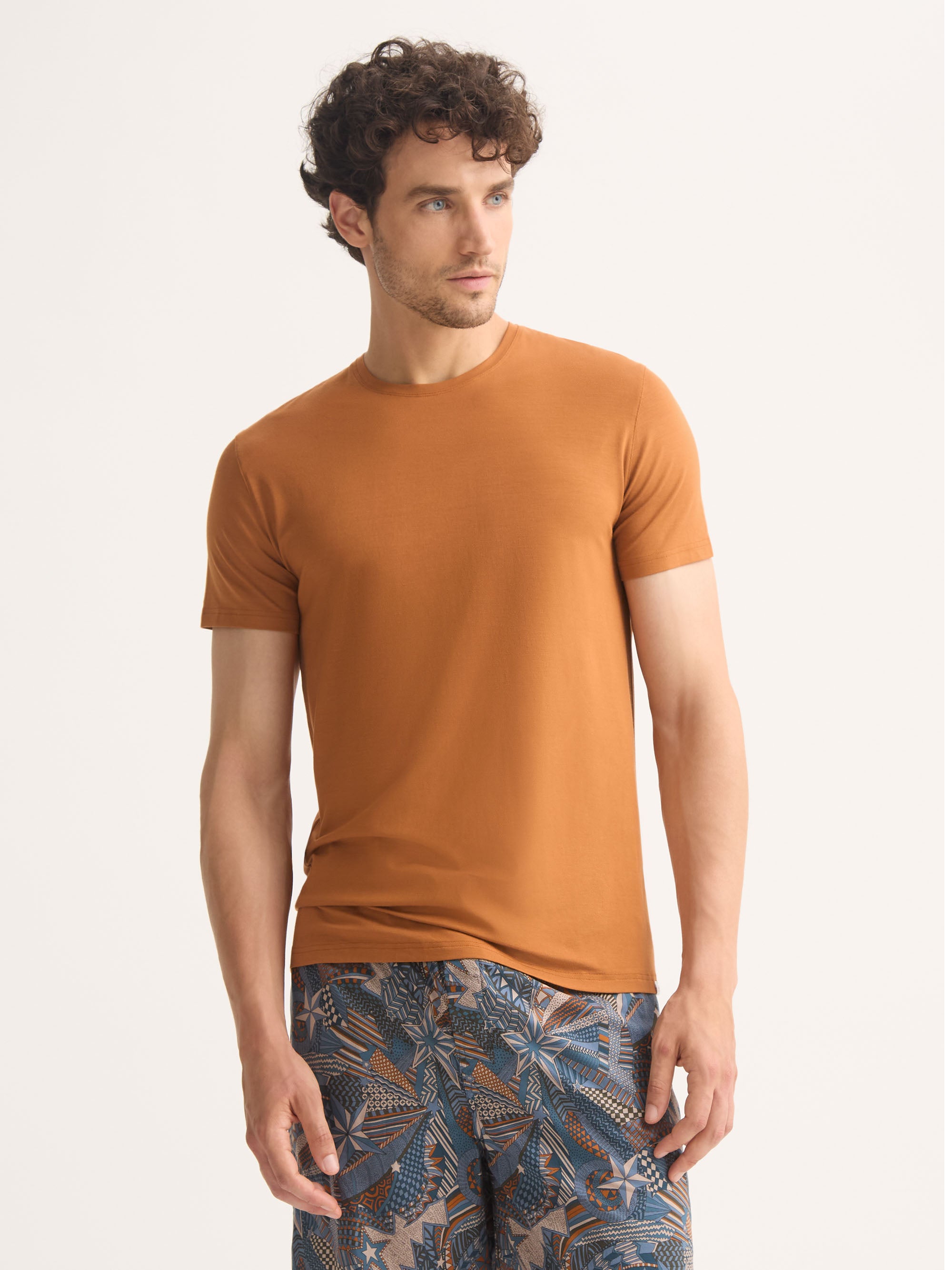 Men's T-Shirt Basel Micro Modal Stretch Ginger