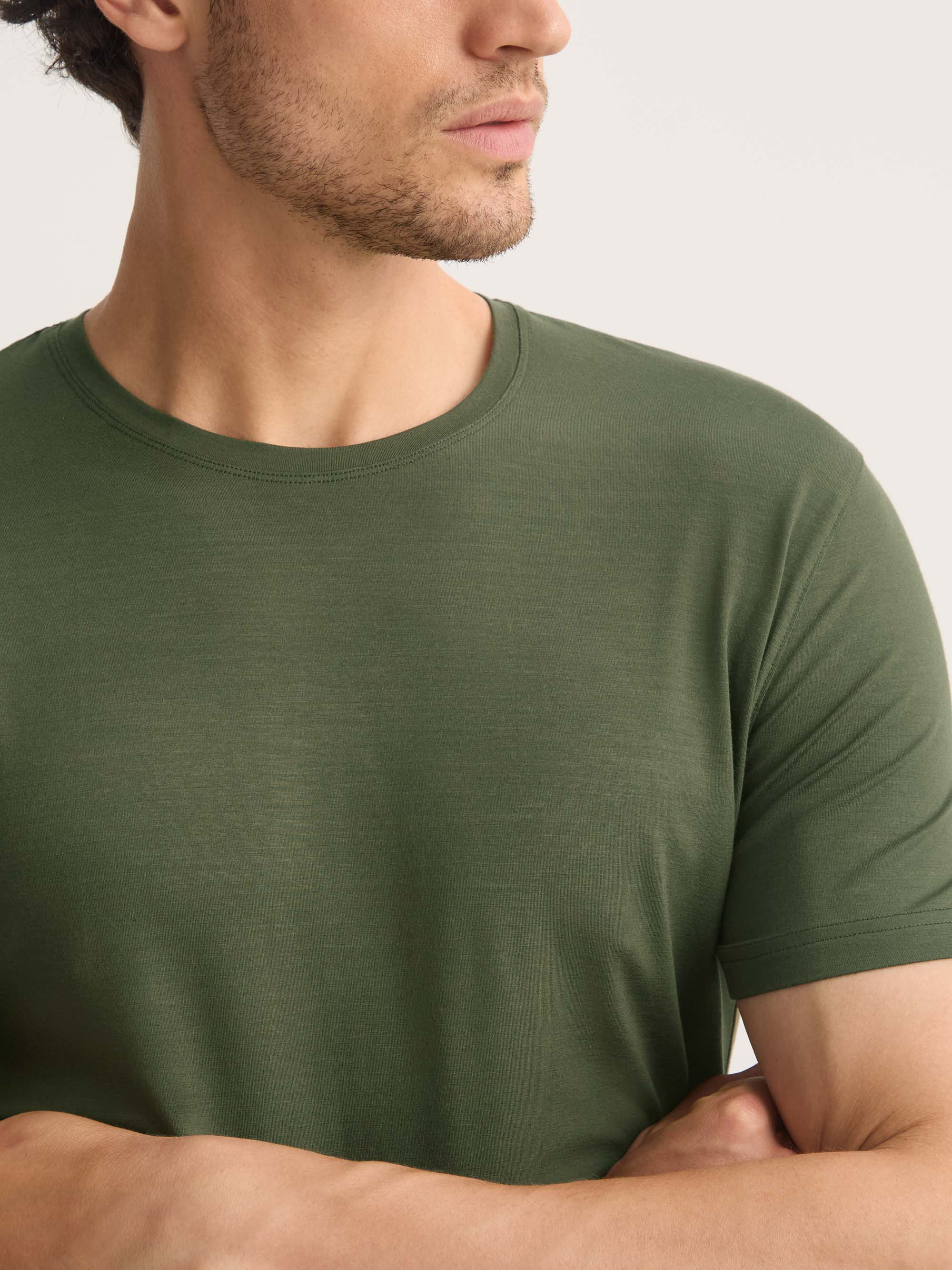 Men's T-Shirt Basel Micro Modal Stretch Evergreen