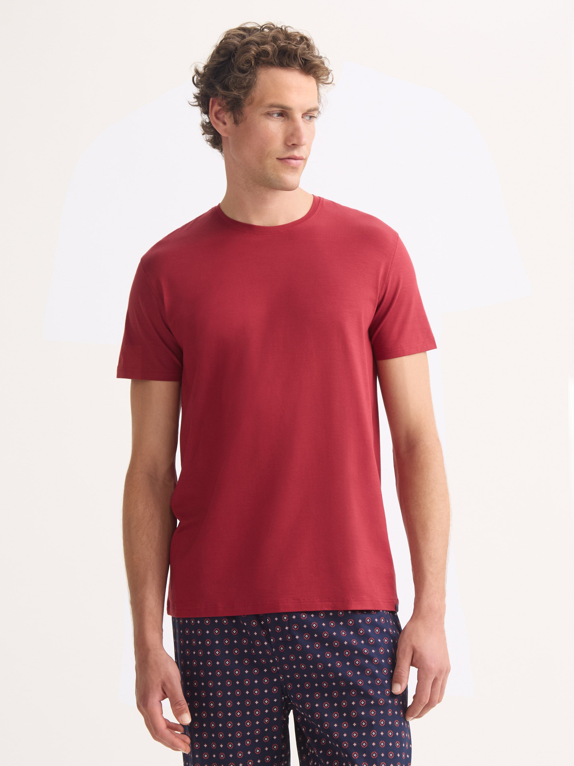Men's T-Shirt Basel Micro Modal Stretch Rustic Red