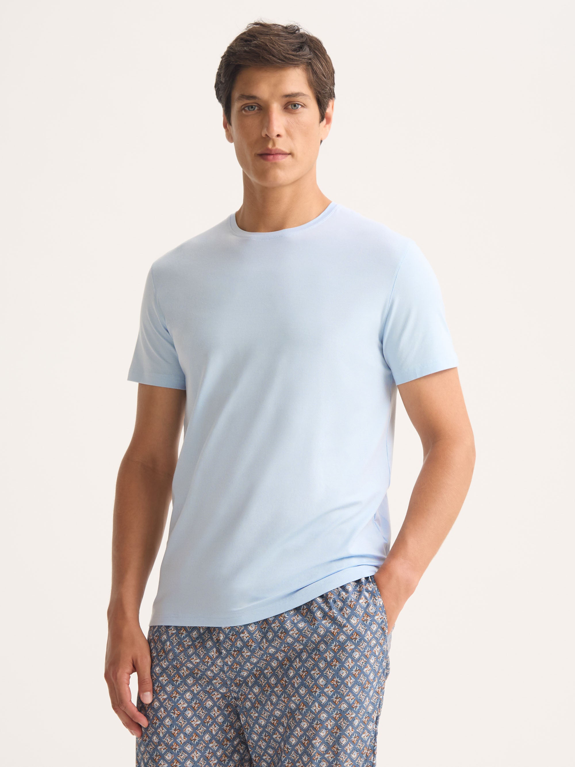 Men's T-Shirt Basel Micro Modal Stretch Light Blue