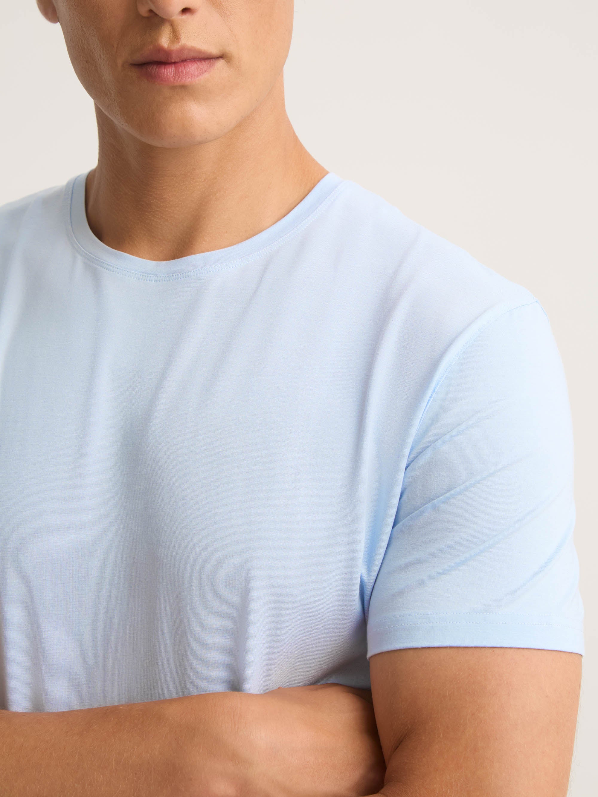 Men's T-Shirt Basel Micro Modal Stretch Light Blue