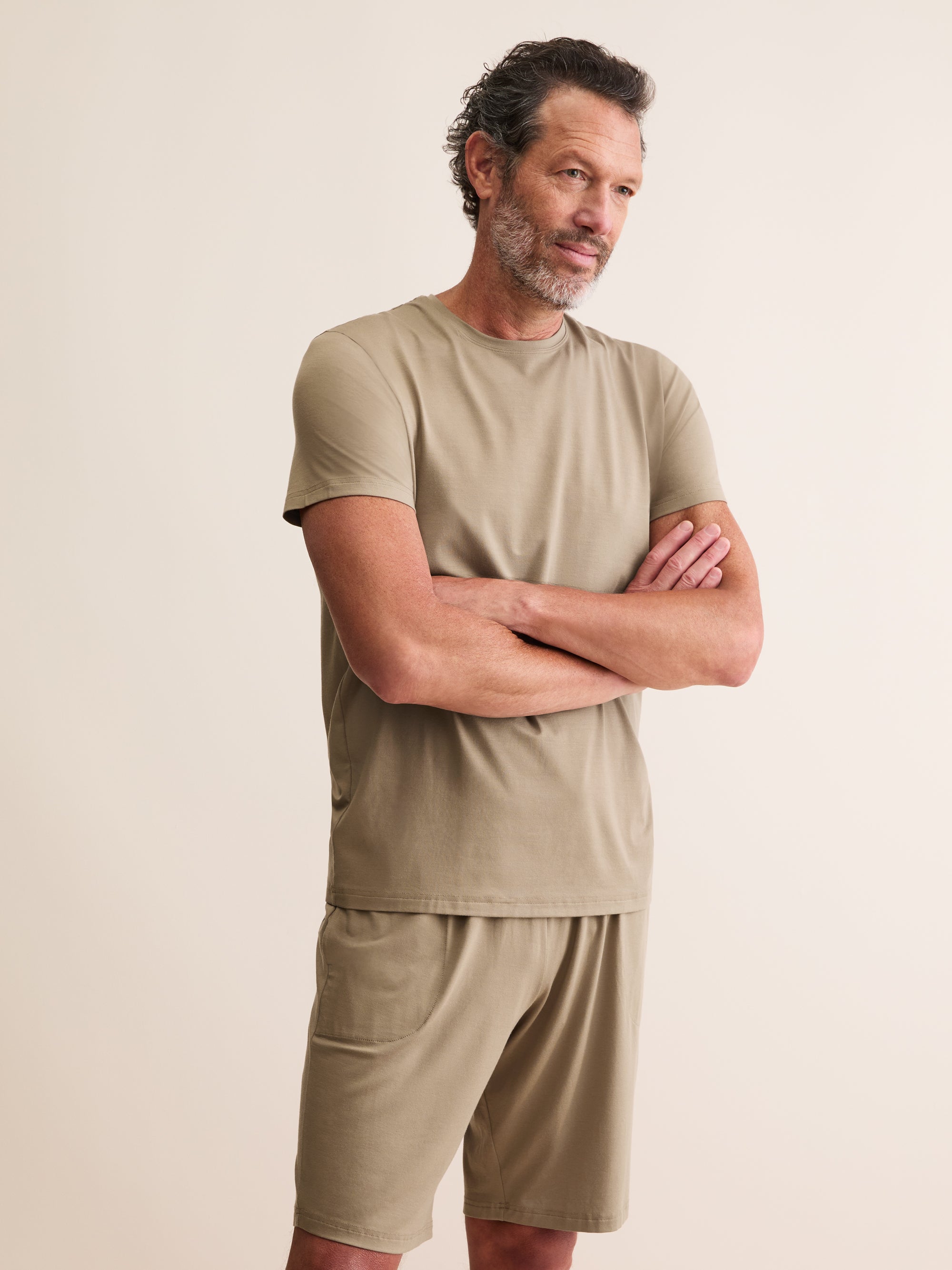 Men's T-Shirt Basel Micro Modal Stretch Taupe