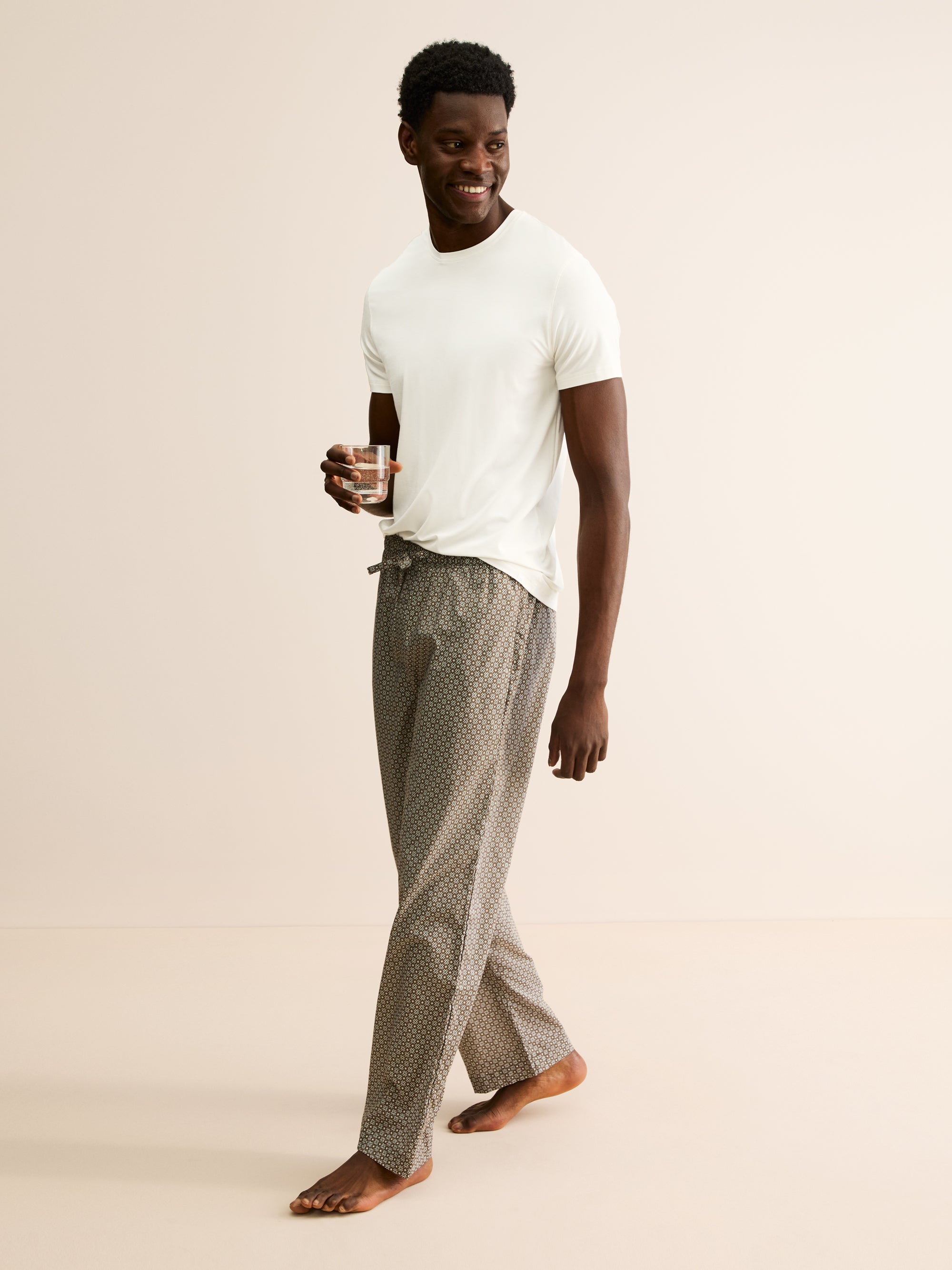 Men's T-Shirt Basel Micro Modal Stretch Vanilla | Derek Rose