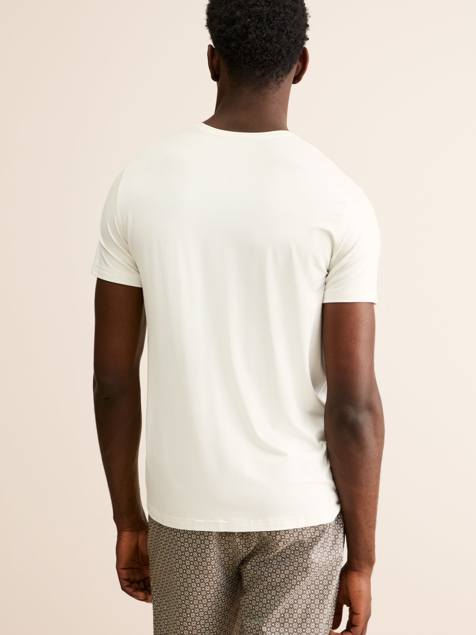 Men's T-Shirt Basel Micro Modal Stretch Vanilla | Derek Rose