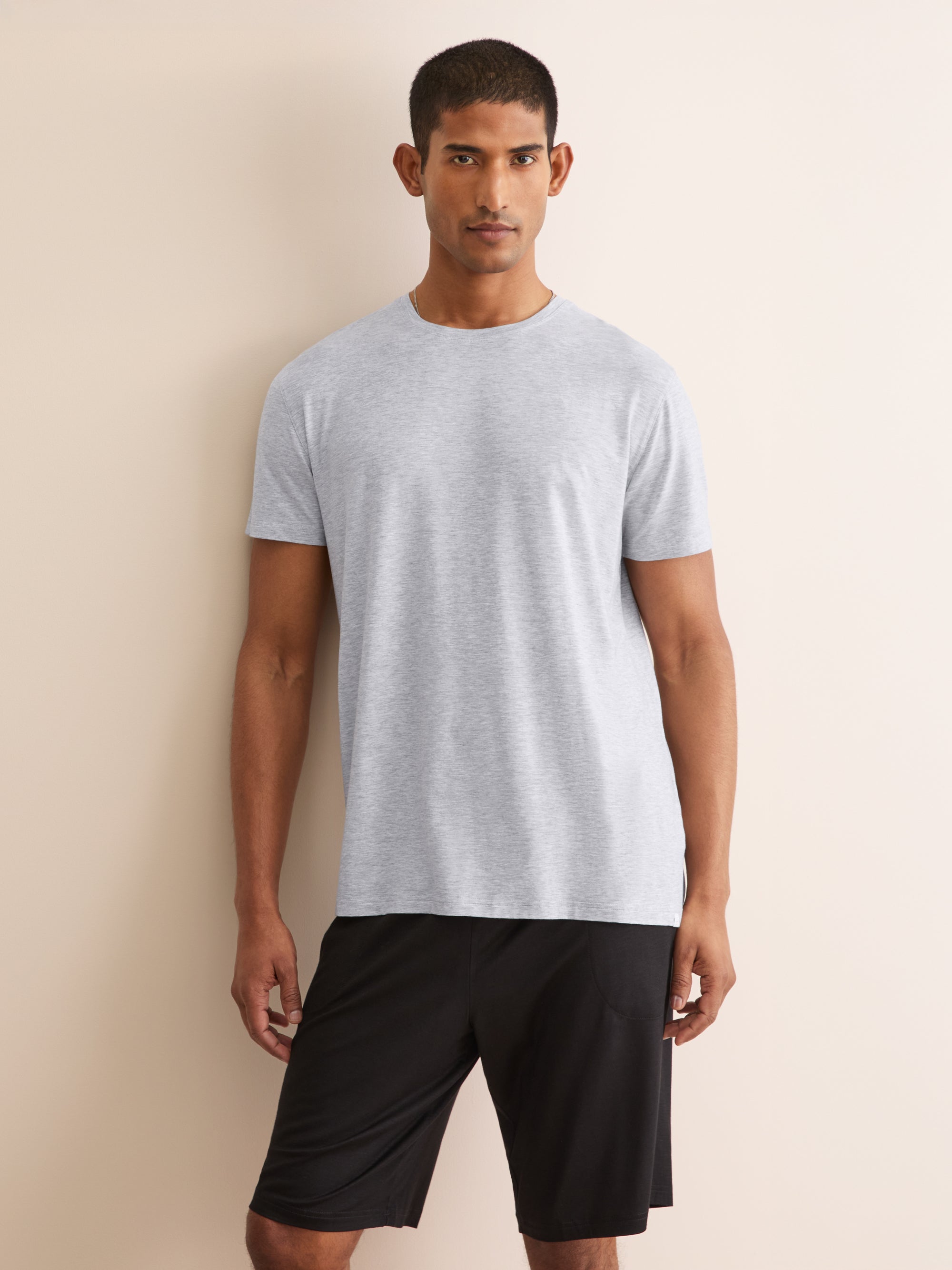 Men's T-Shirt Ethan Micro Modal Stretch Silver Marl