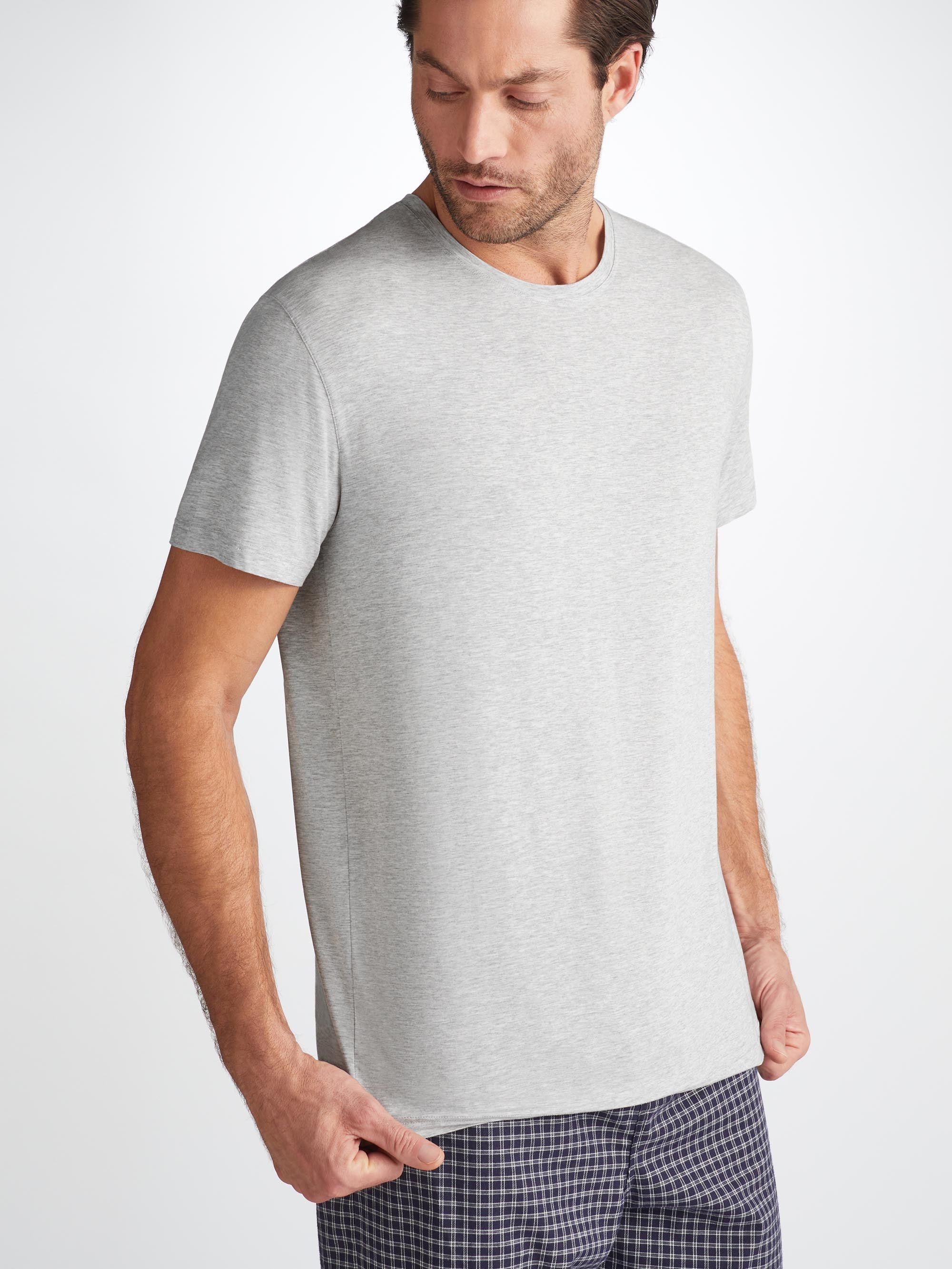 Men's T-Shirt Ethan Micro Modal Stretch Silver Marl