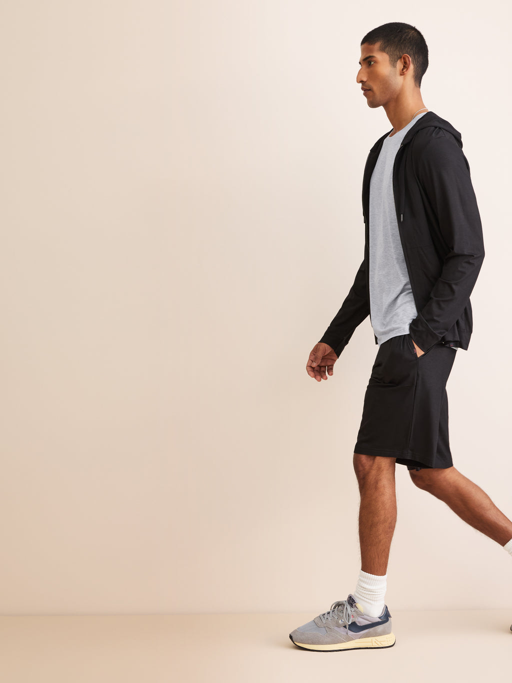 T Shirt Ethan Micro Modal Stretch Silver Marl