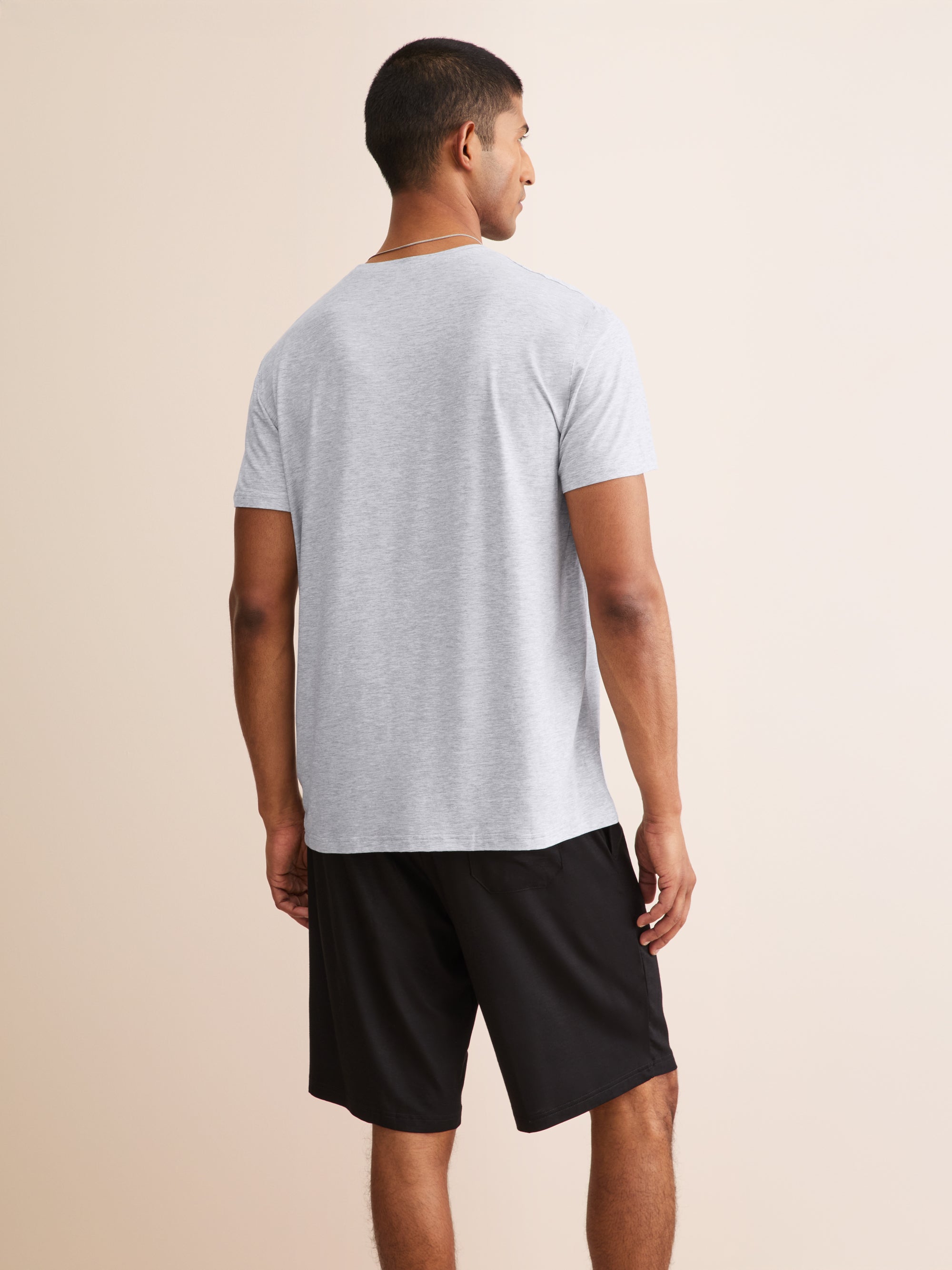 Men's T-Shirt Ethan Micro Modal Stretch Silver Marl