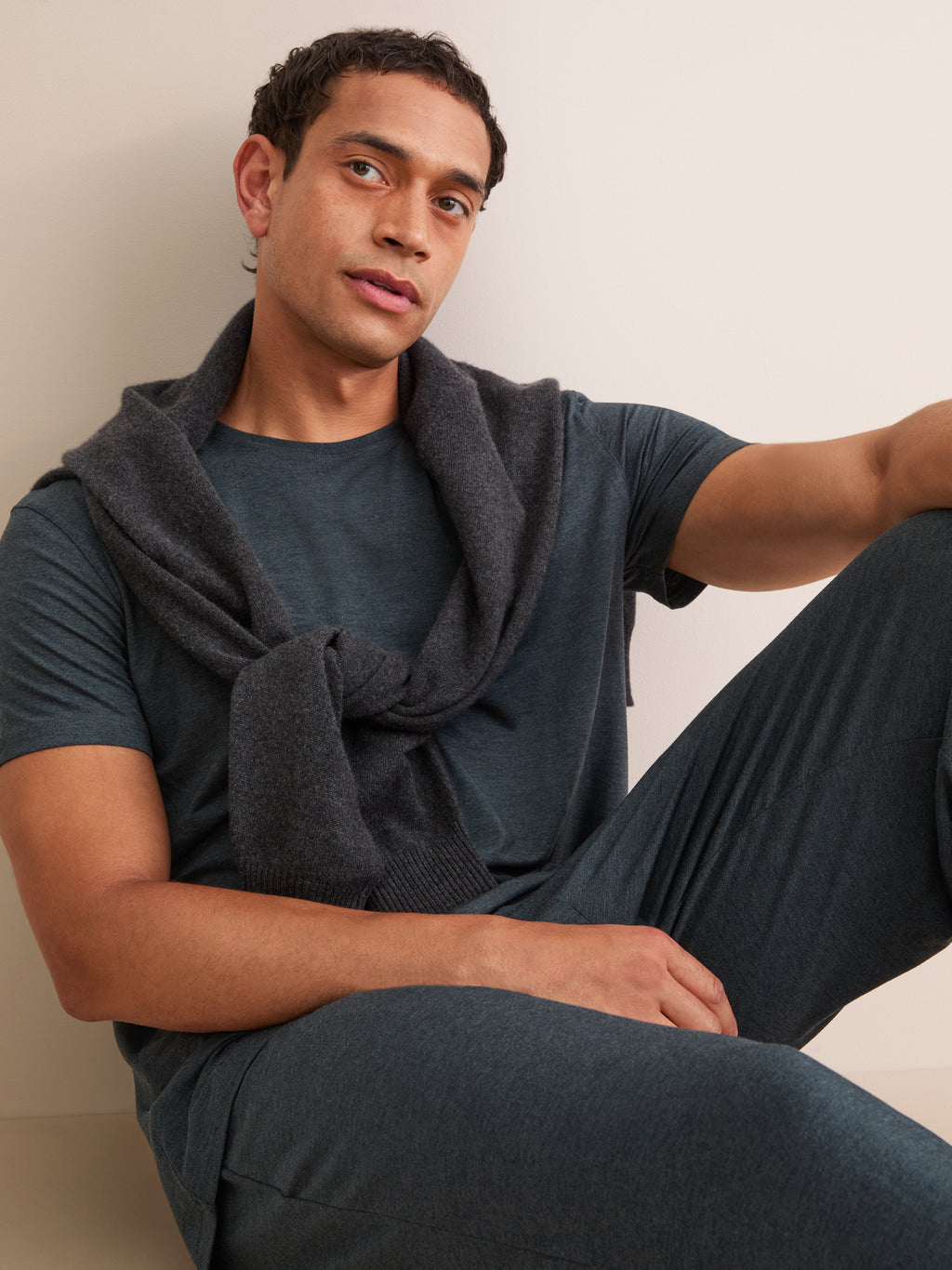 T Shirt Marlowe Micro Modal Stretch Anthracite Marl