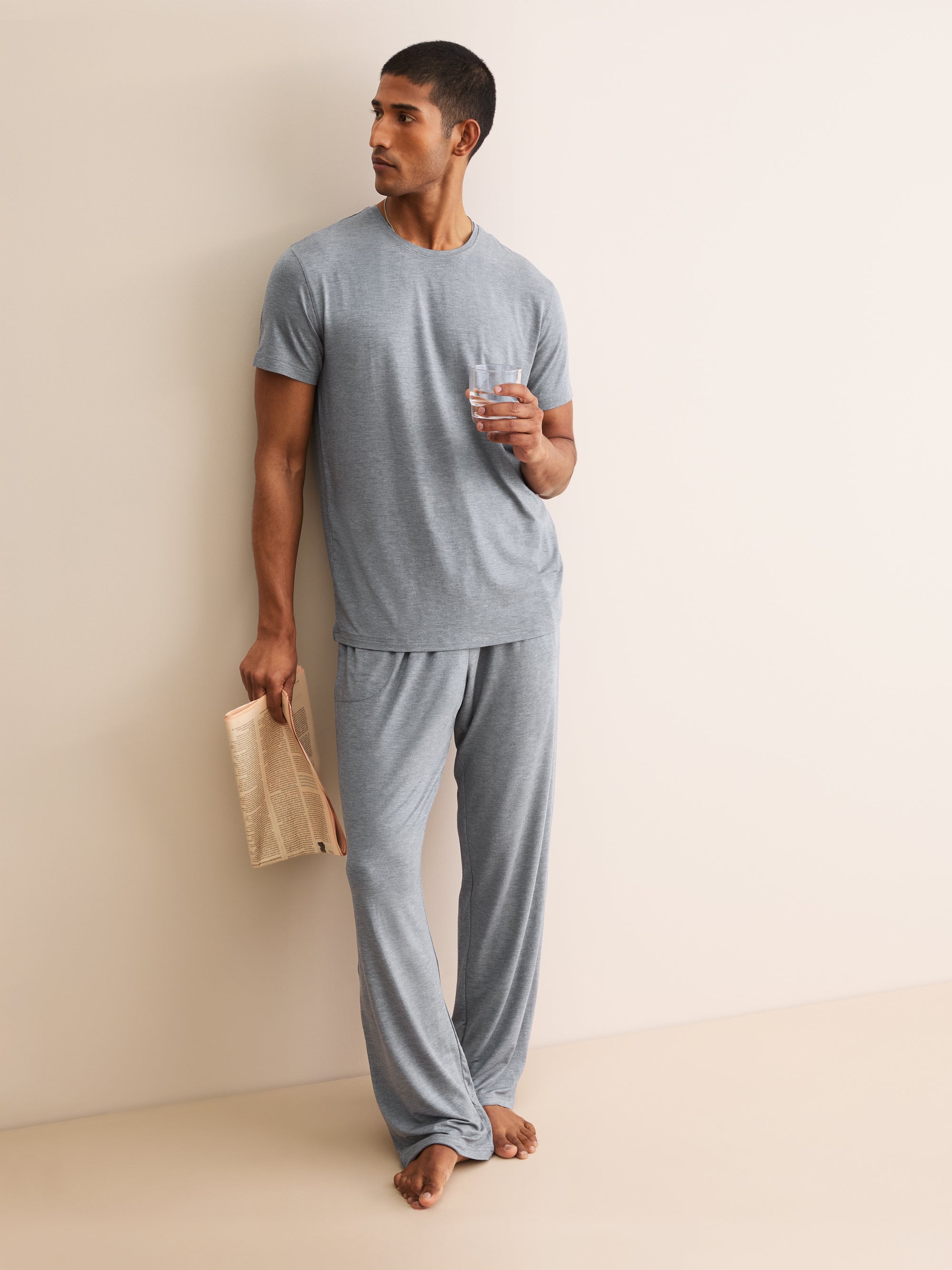 Men's T-Shirt Marlowe Micro Modal Stretch Charcoal Marl