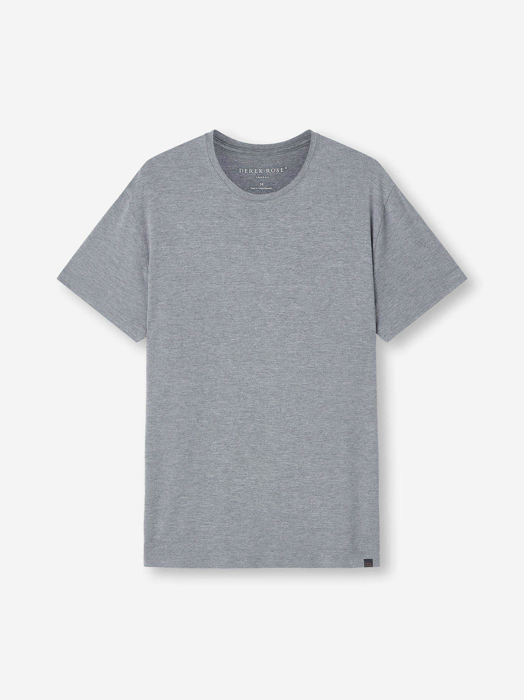 Men's Short Sleeve T-Shirt Marlowe Micro Modal Charcoal | Derek Rose