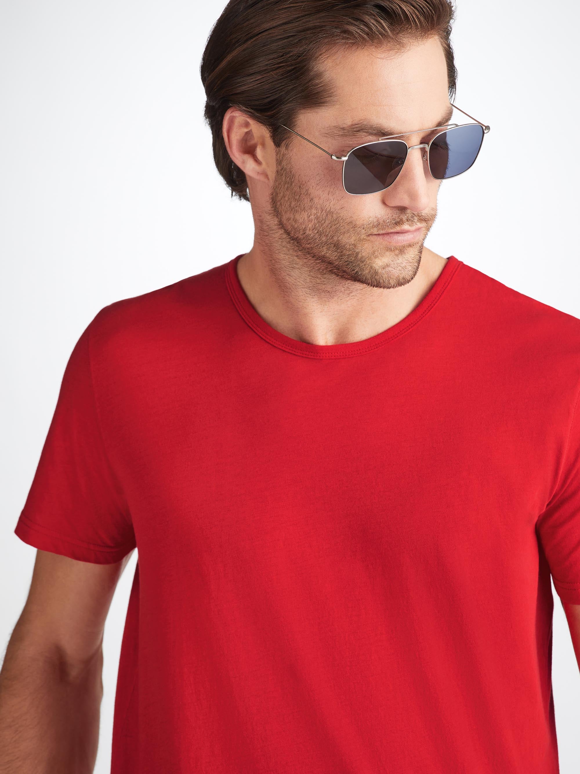 Men's Short Sleeve T-Shirt Riley 2 Pima Cotton Red