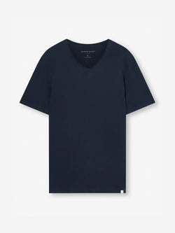 Men's V-Neck T-Shirt Riley Pima Cotton Navy