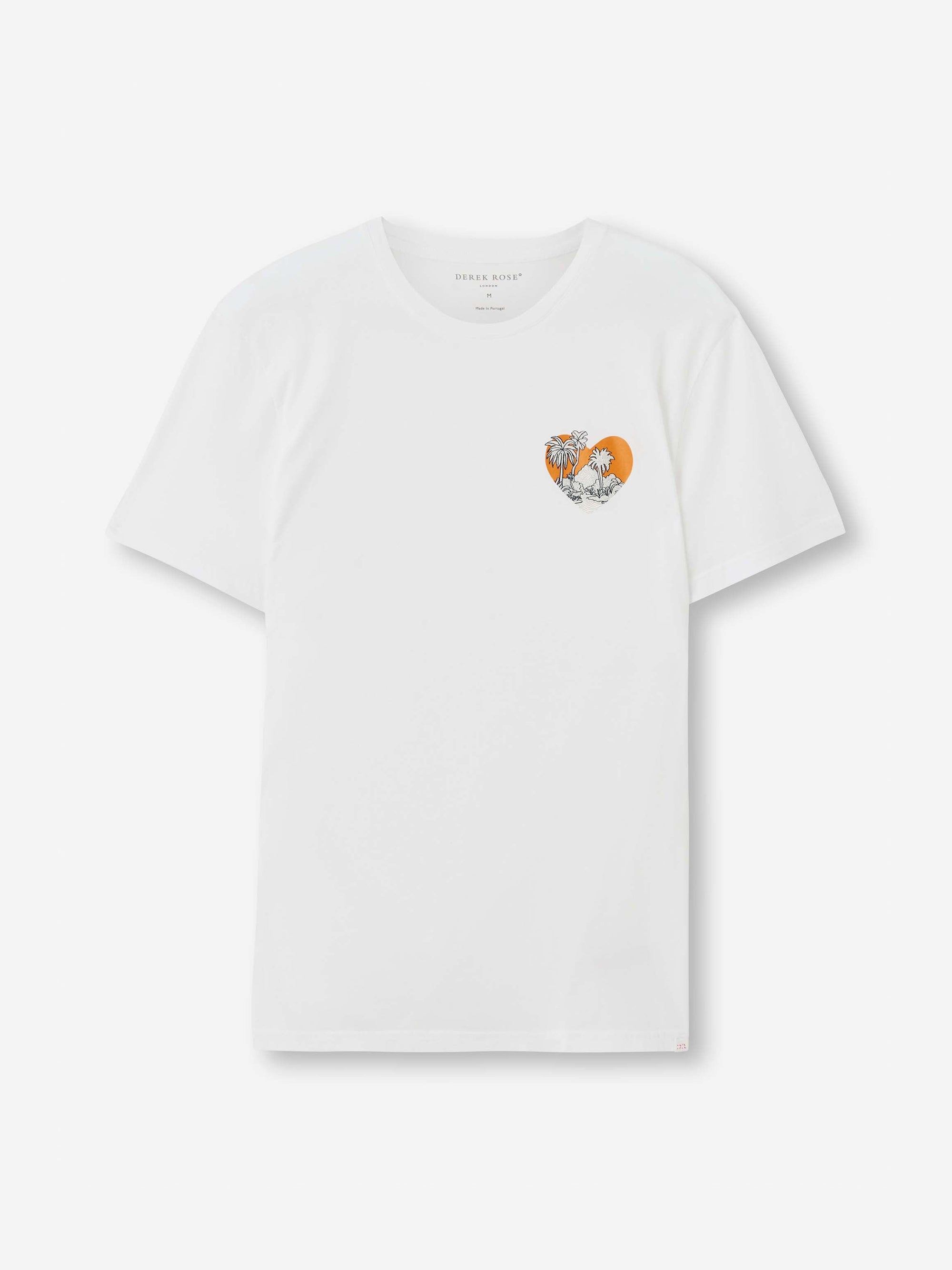 Men's T-Shirt Pima Cotton White Jungle Motif