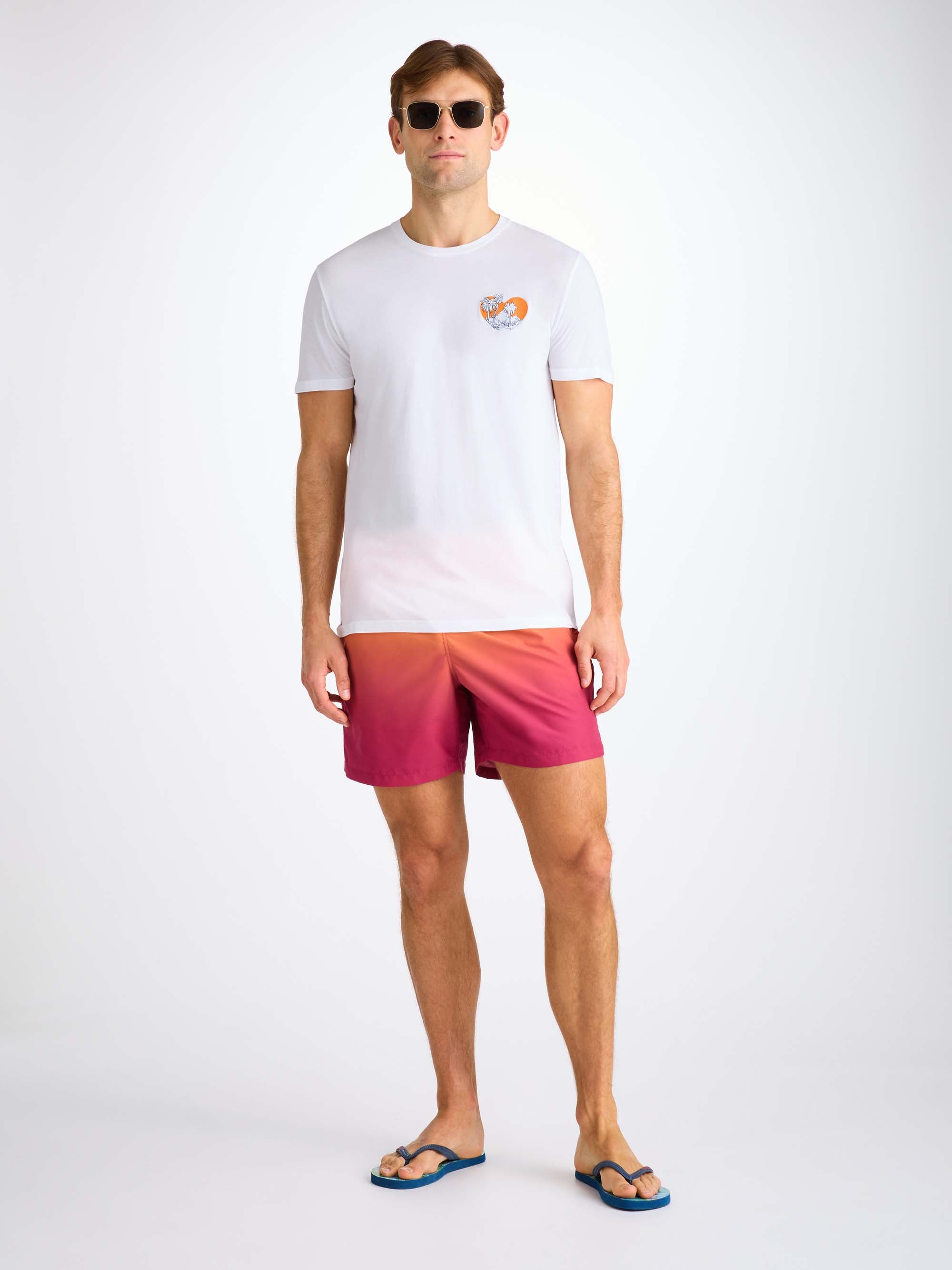 Men's T-Shirt Pima Cotton White Jungle Motif