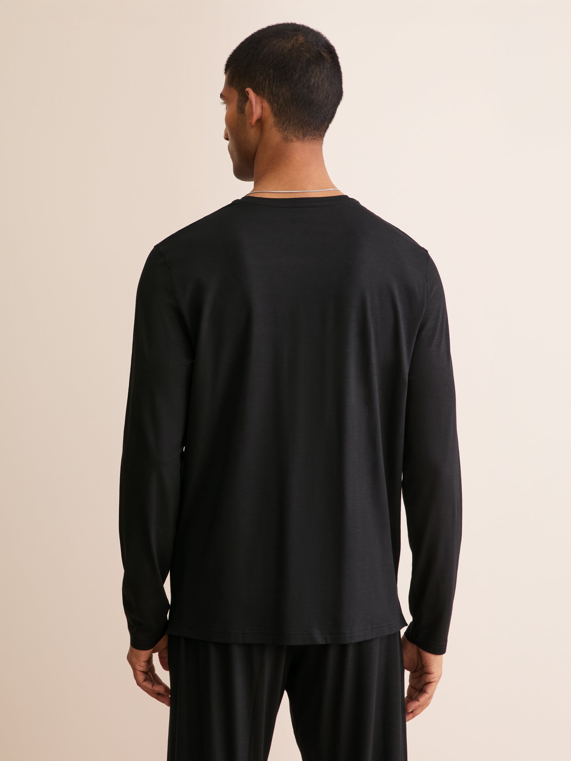 Men's Long Sleeve T-Shirt Basel Micro Modal Stretch Black
