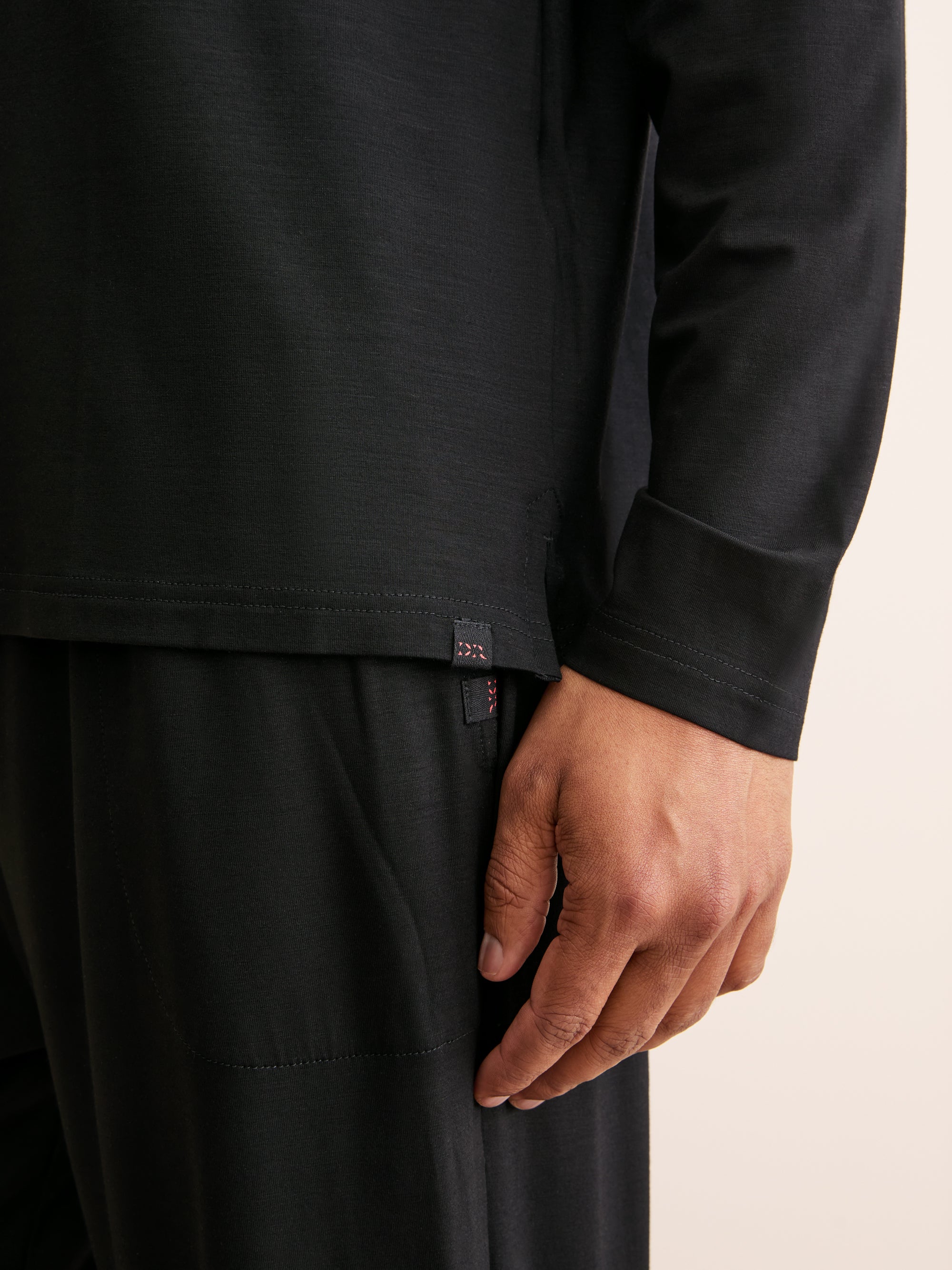 Men's Long Sleeve T-Shirt Basel Micro Modal Stretch Black