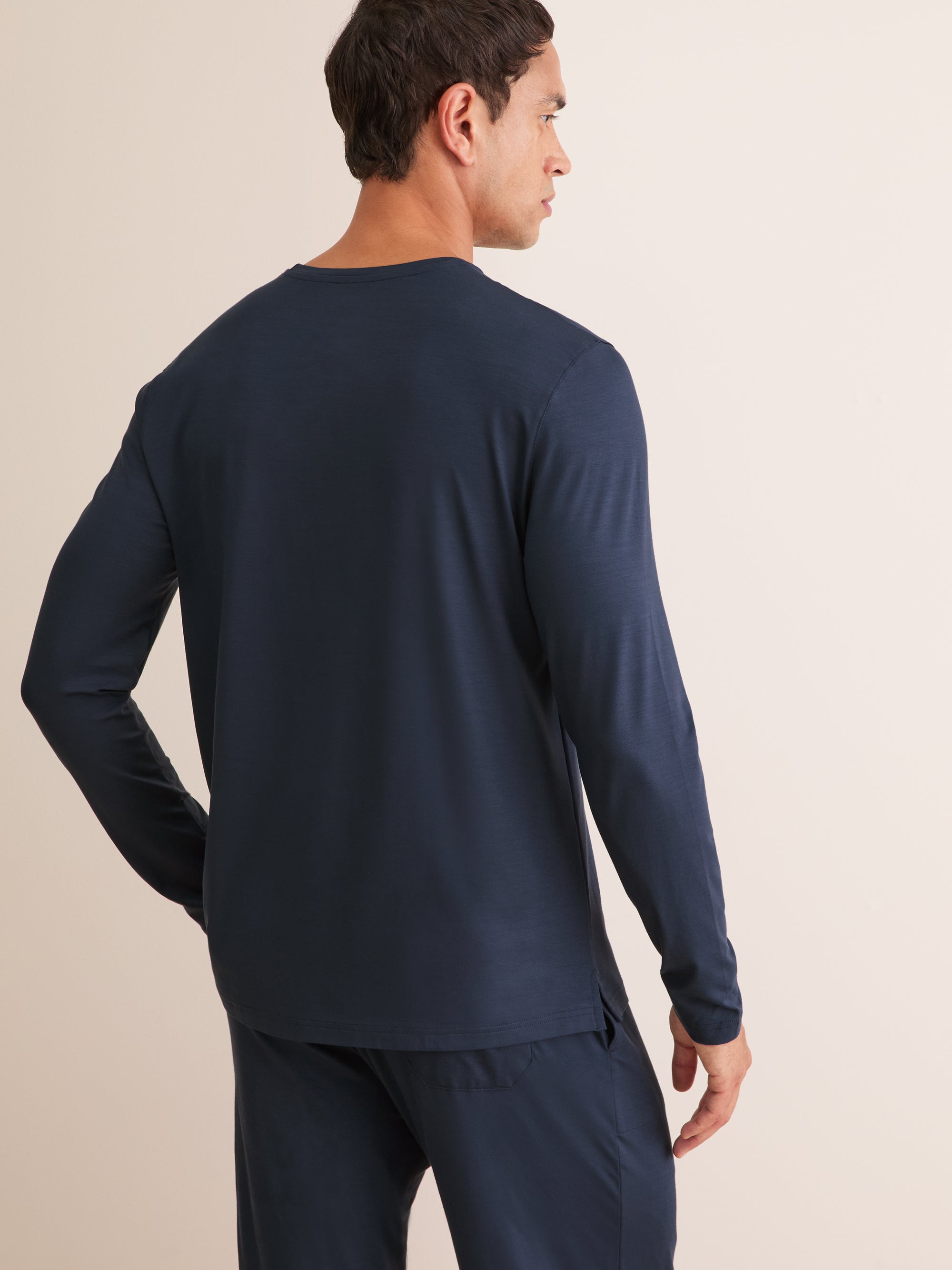 Men's Long Sleeve T-Shirt Basel Micro Modal Stretch Navy
