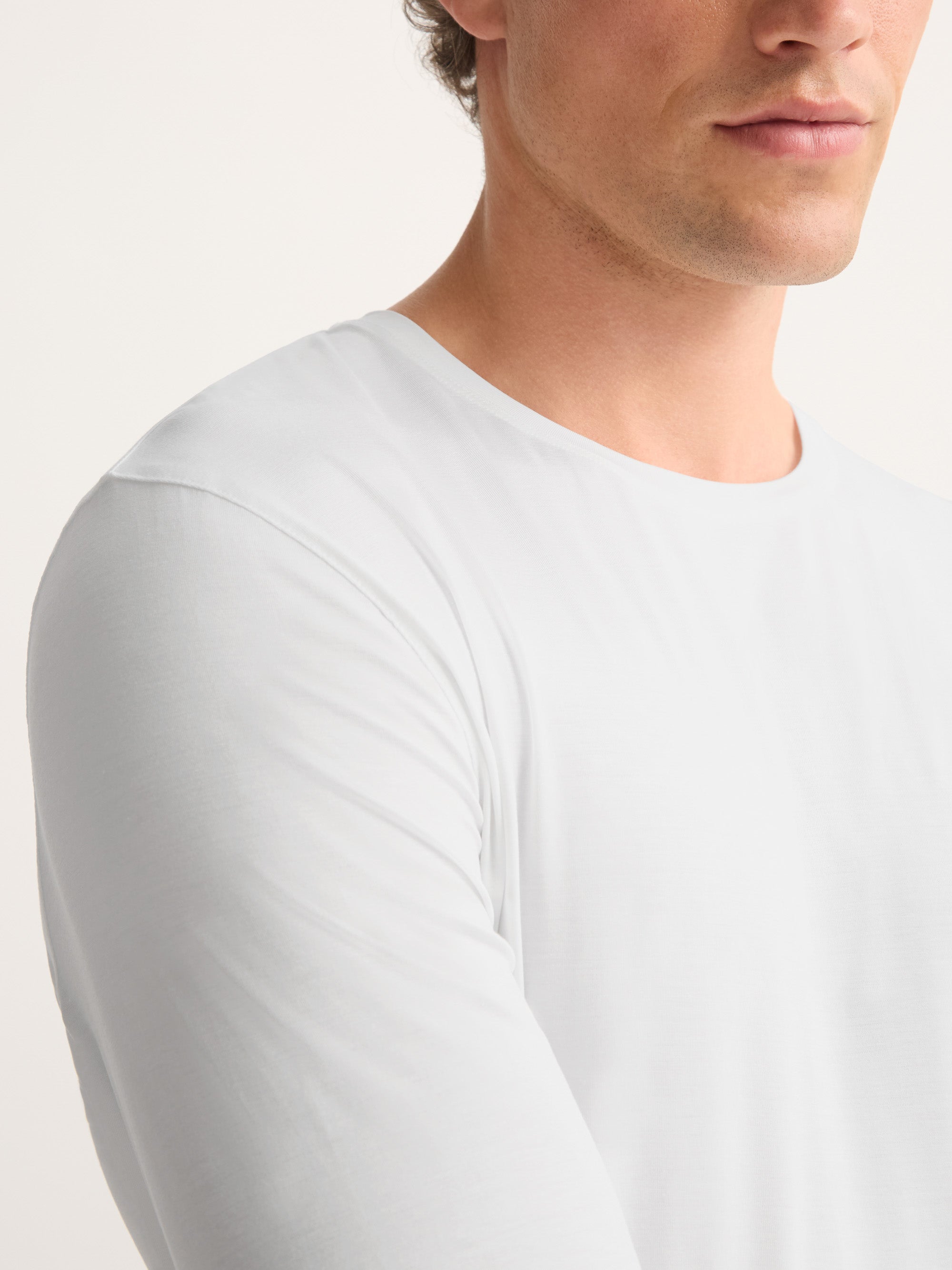 Men's Long Sleeve T-Shirt Basel Micro Modal Stretch White