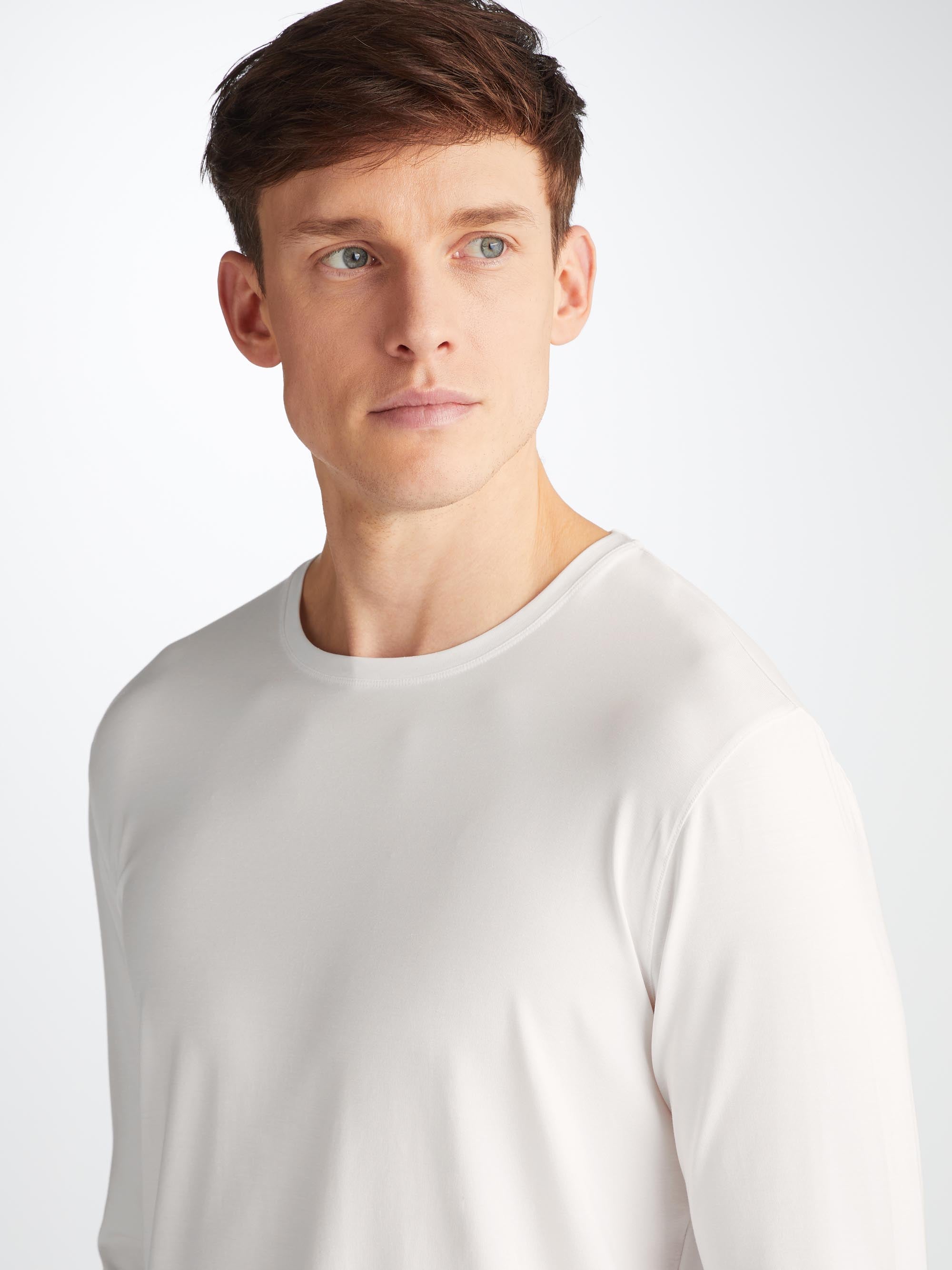 Men's Long Sleeve T-Shirt Basel Micro Modal Stretch White