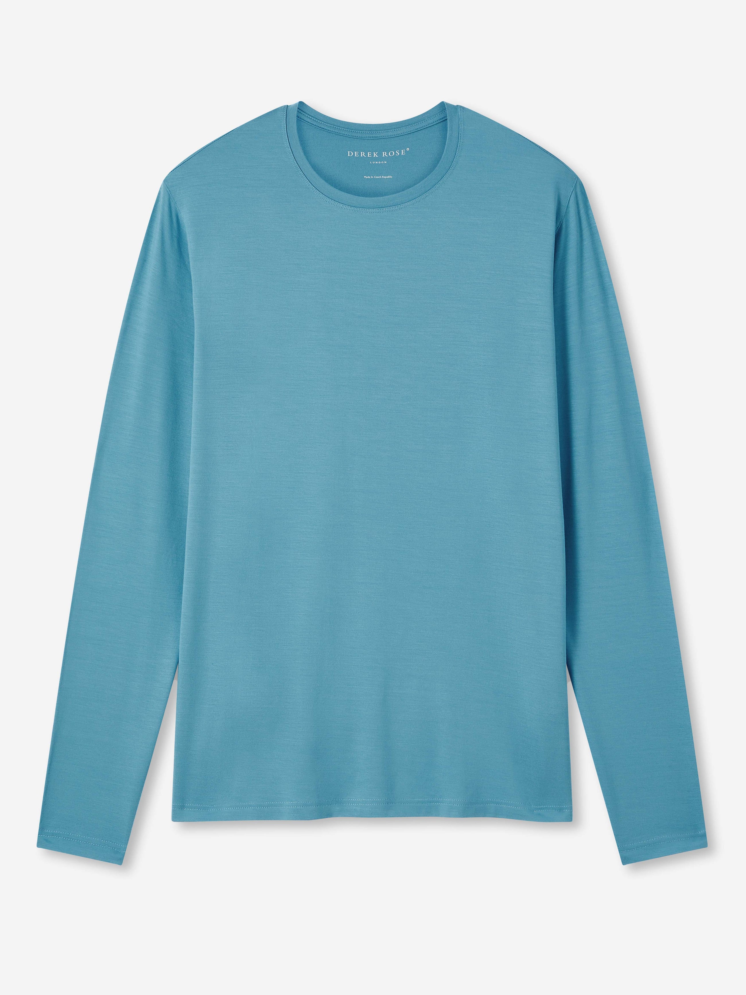 Men's Long Sleeve T-Shirt Basel Micro Modal Stretch Harbour Blue