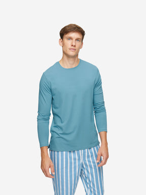 Men's Long Sleeve T-Shirt Basel Micro Modal Stretch Harbour Blue