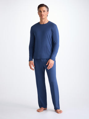 Men's Long Sleeve T-Shirt Basel Micro Modal Stretch Sapphire