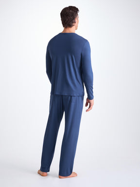 Men's Long Sleeve T-Shirt Basel Micro Modal Stretch Sapphire