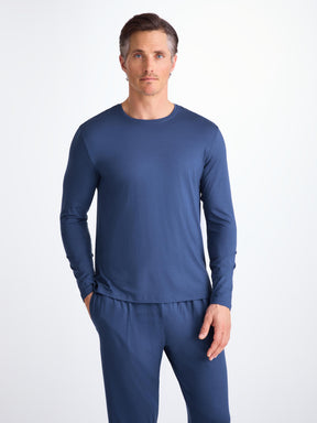 Men's Long Sleeve T-Shirt Basel Micro Modal Stretch Sapphire