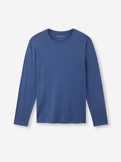 Men's Long Sleeve T-Shirt Basel Micro Modal Stretch Sapphire