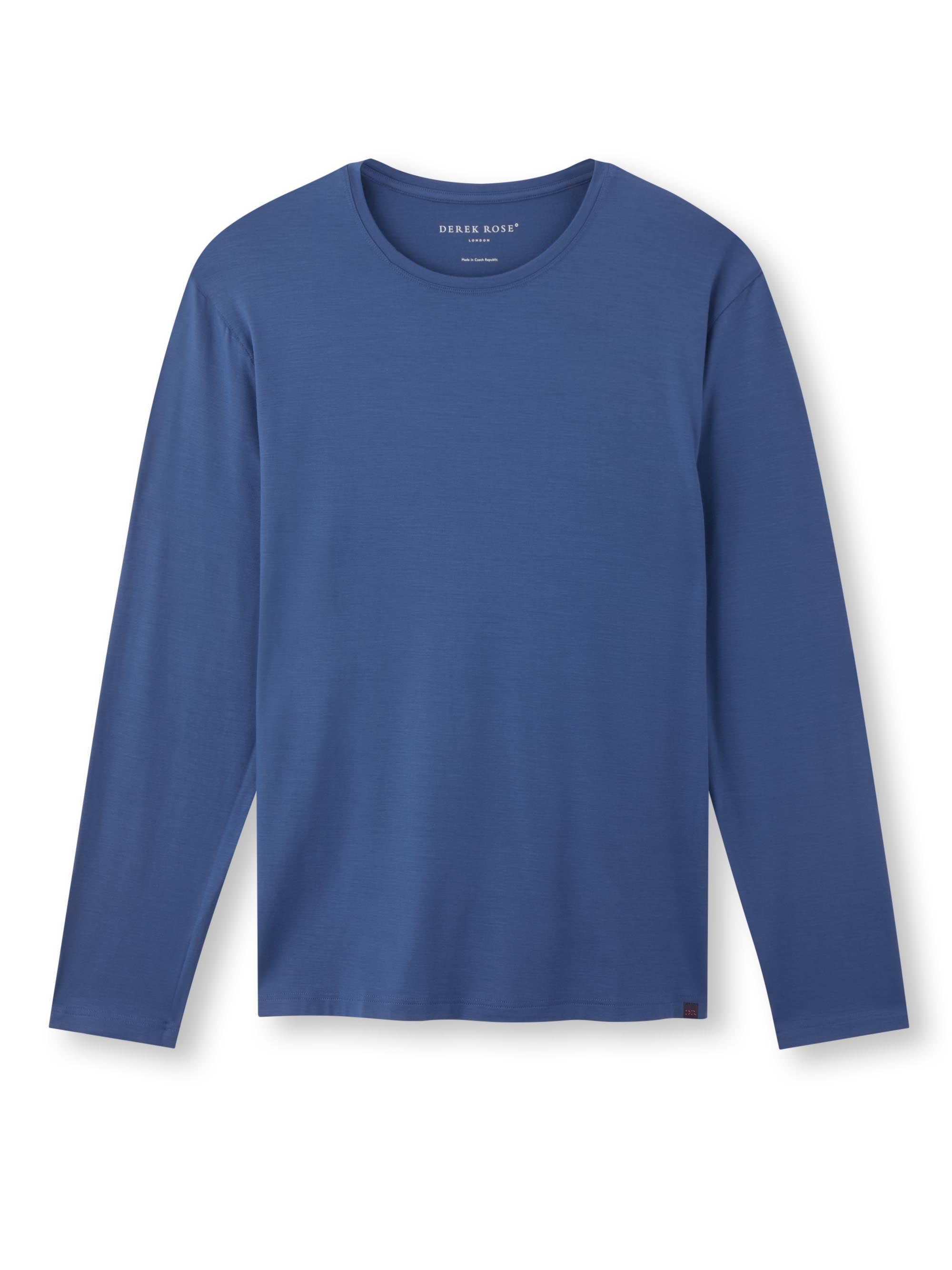 Men's Long Sleeve T-Shirt Basel Micro Modal Stretch Sapphire
