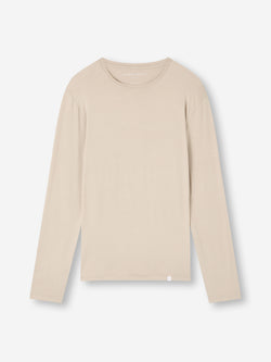 Men's Long Sleeve T-Shirt Basel Micro Modal Stretch Light Stone