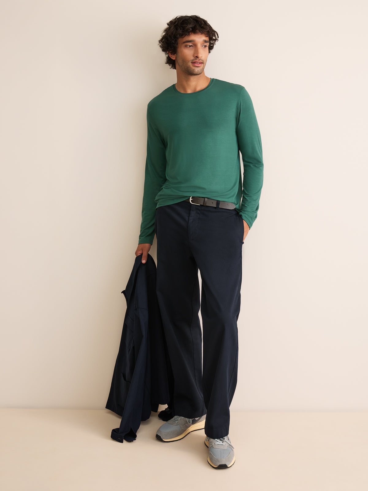 Basel Micro Modal Long Sleeve T-Shirt Pine Green