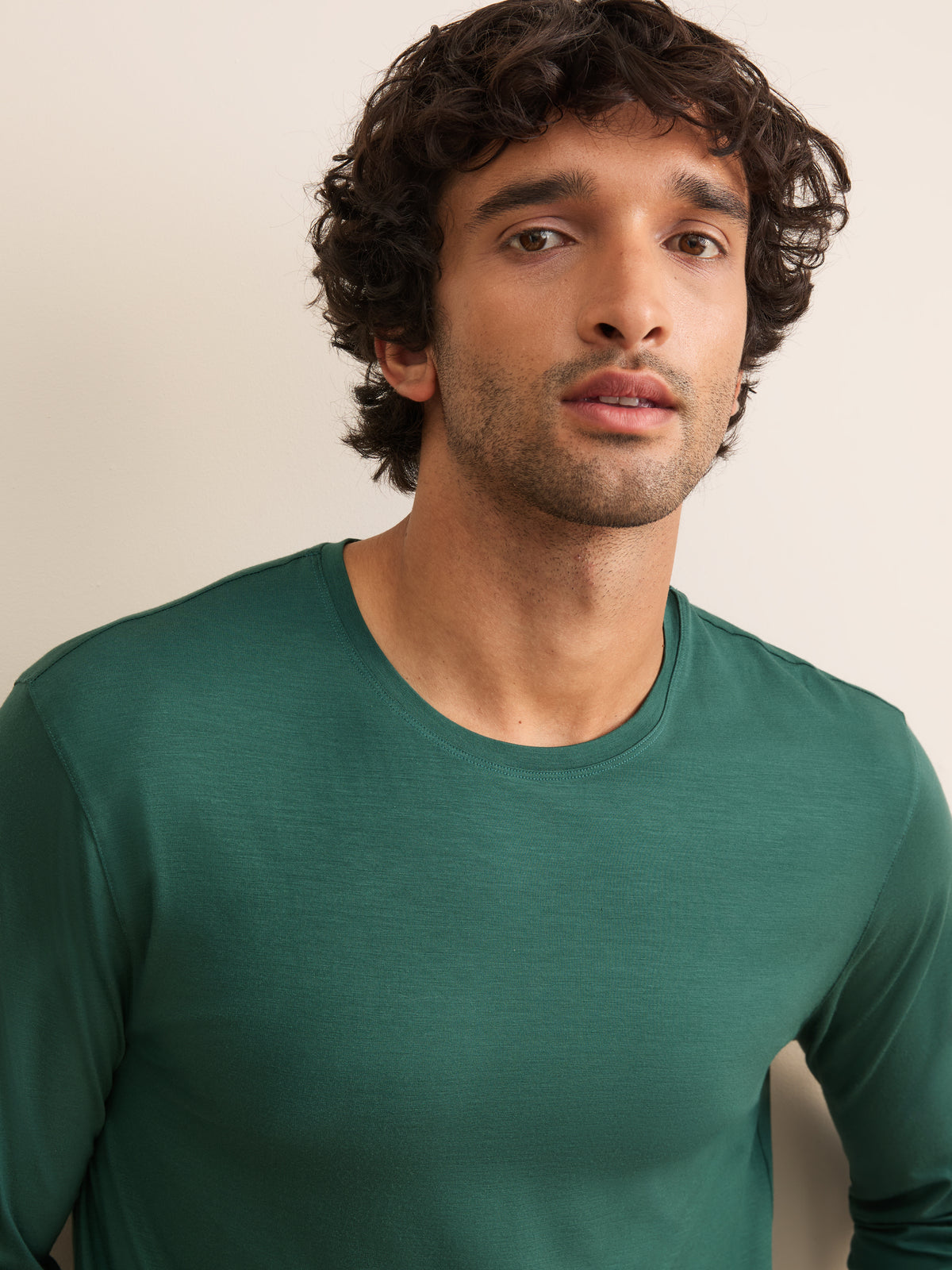 Basel Micro Modal Long Sleeve T-Shirt Pine Green