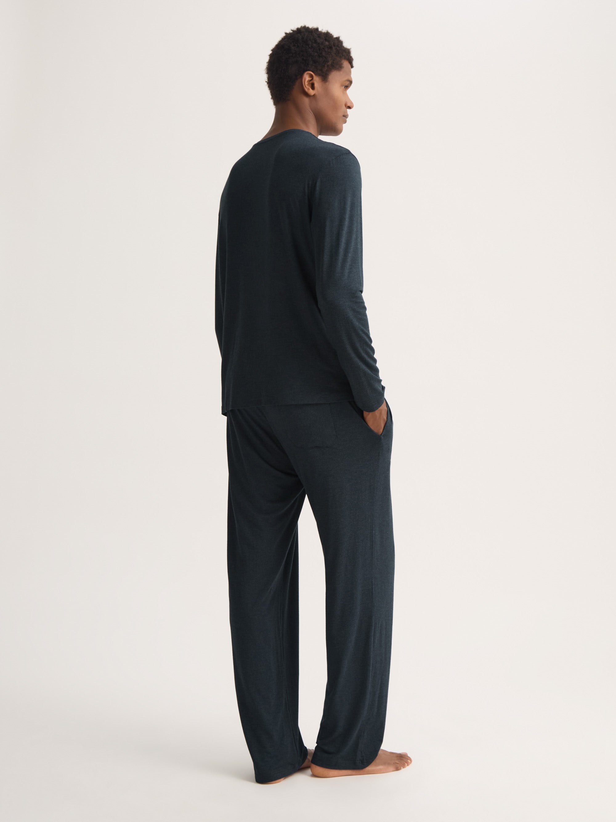 Men's Long Sleeve T-Shirt Marlowe Micro Modal Stretch Anthracite