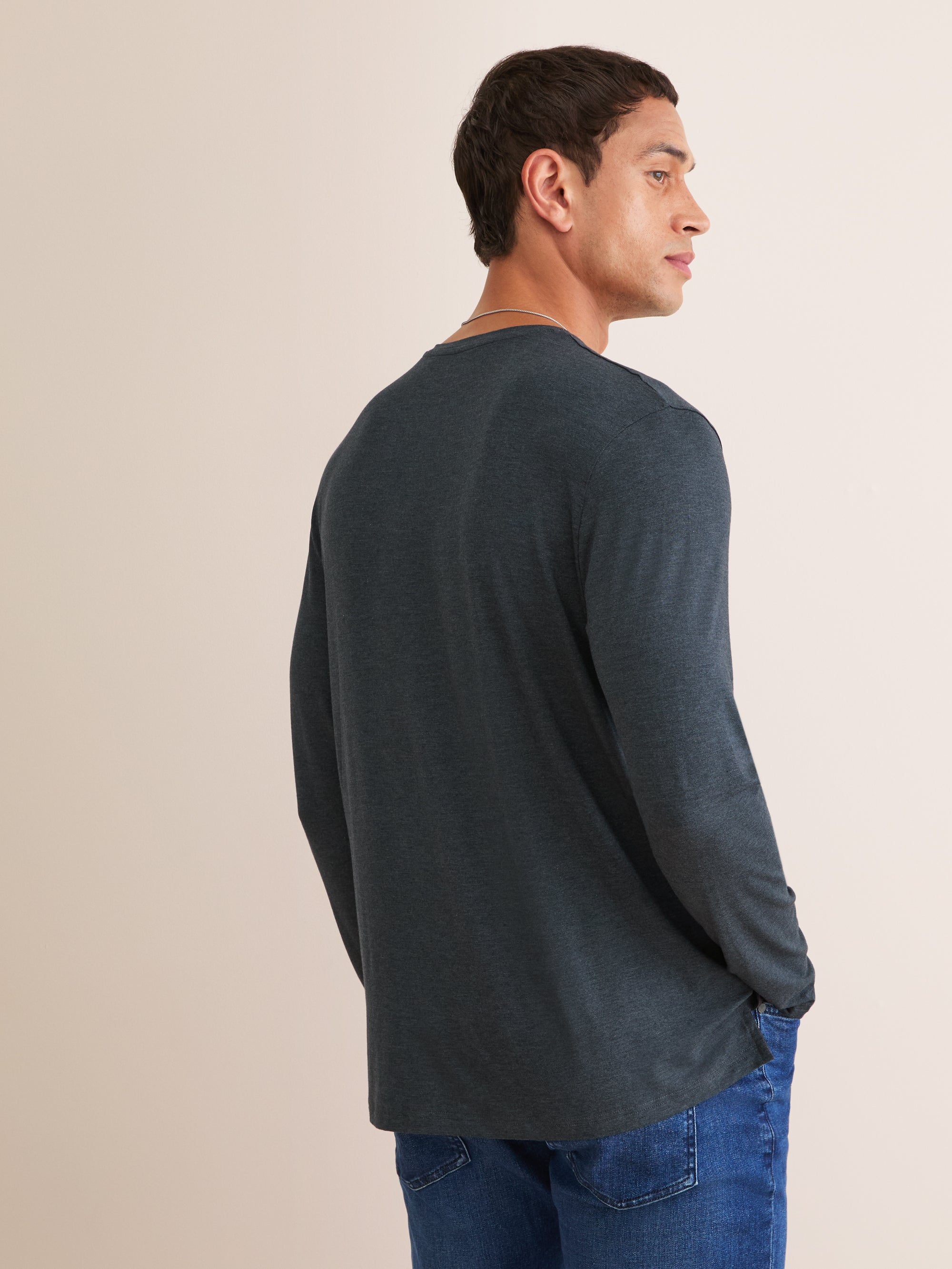 Men's Long Sleeve T-Shirt Marlowe Micro Modal Stretch Anthracite
