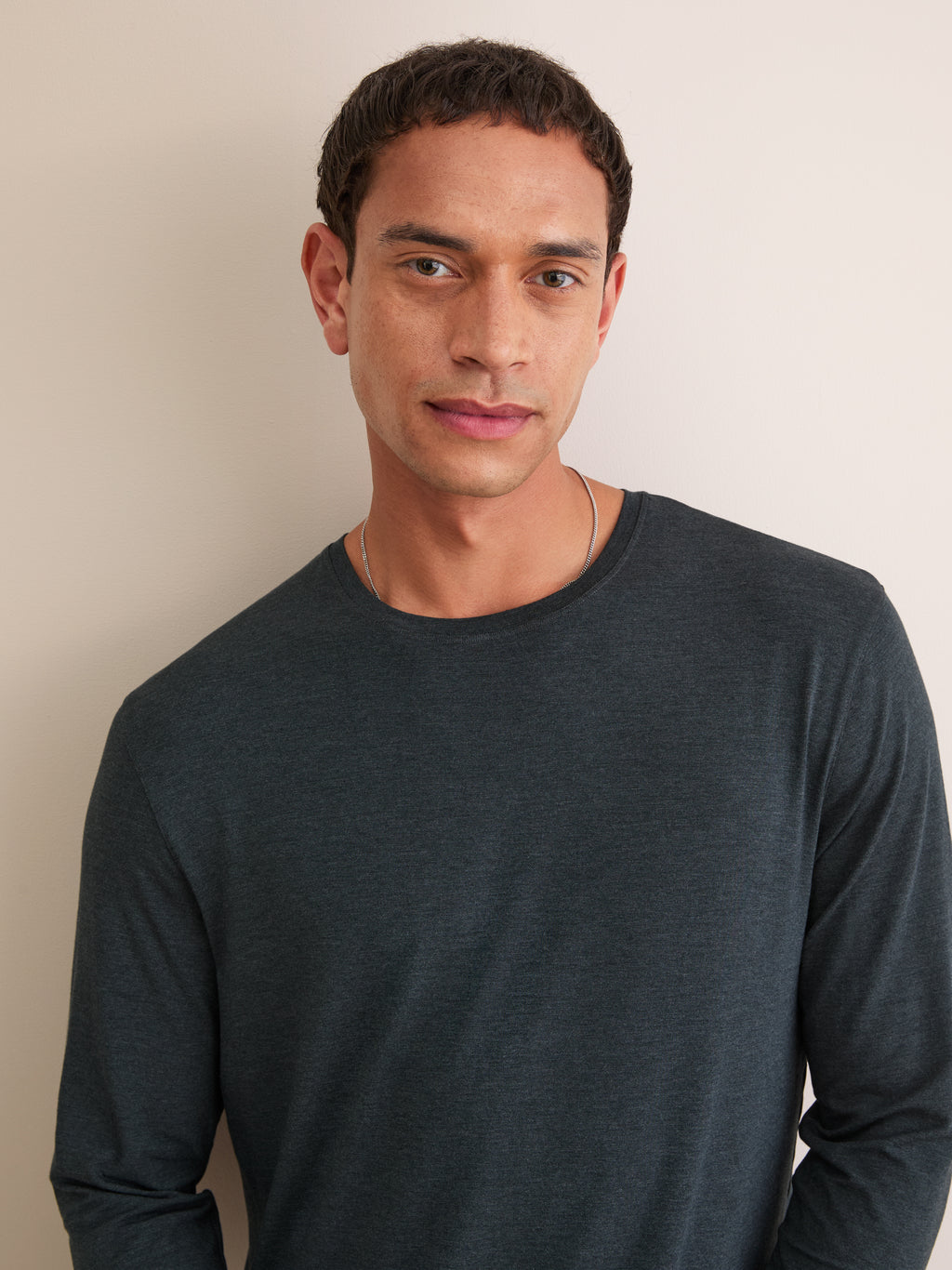 Long Sleeve T Shirt Marlowe Micro Modal Stretch Anthracite