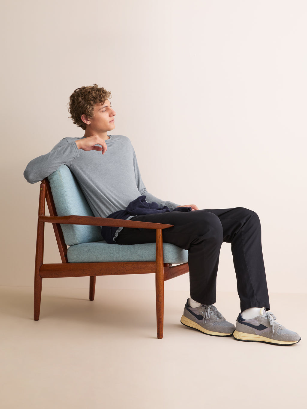 Long Sleeve T Shirt Marlowe Micro Modal Stretch Charcoal