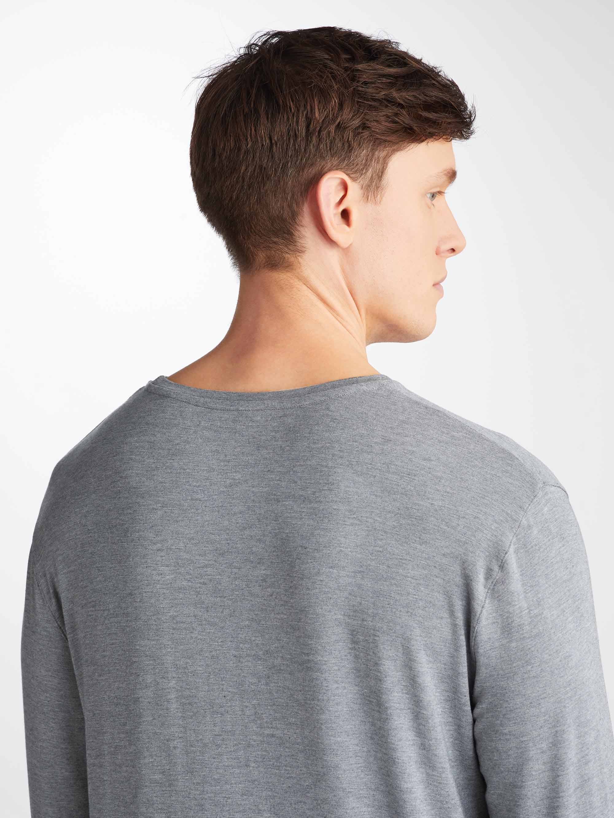 Men's Long Sleeve T-Shirt Marlowe Micro Modal Stretch Charcoal