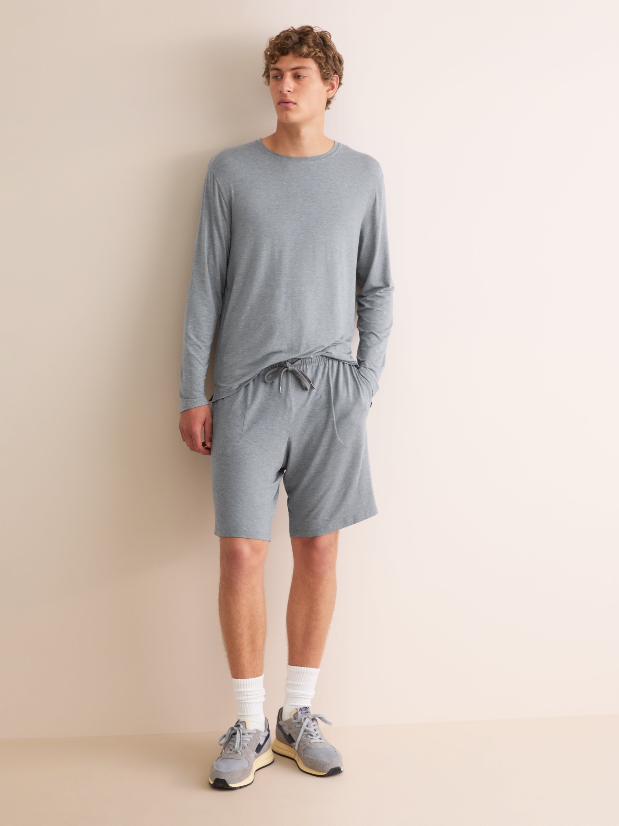 Men's Long Sleeve T-Shirt Marlowe Micro Modal Stretch Charcoal