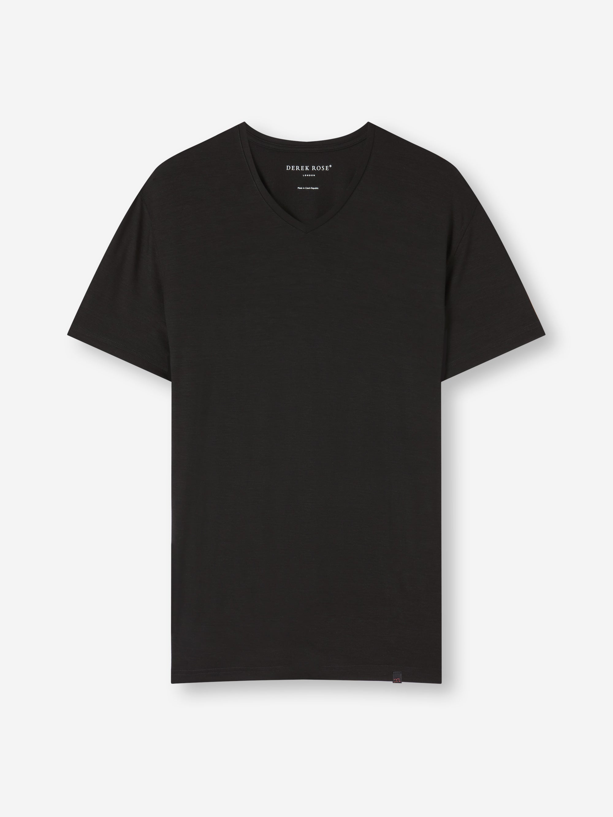 Men's V-Neck T-Shirt Basel Micro Modal Stretch Black
