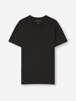 Men's V-Neck T-Shirt Basel Micro Modal Stretch Black