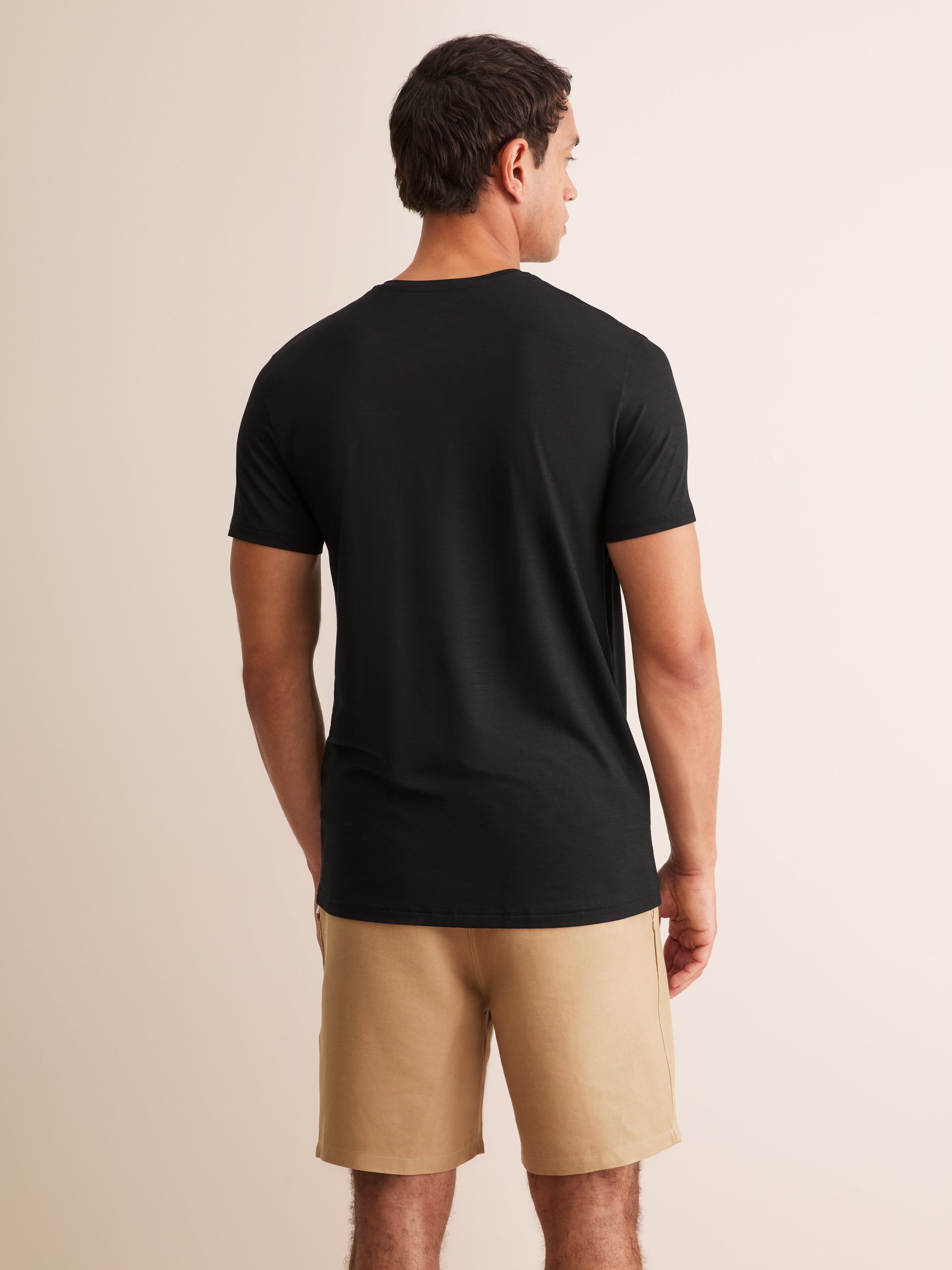 Men's V-Neck T-Shirt Basel Micro Modal Stretch Black