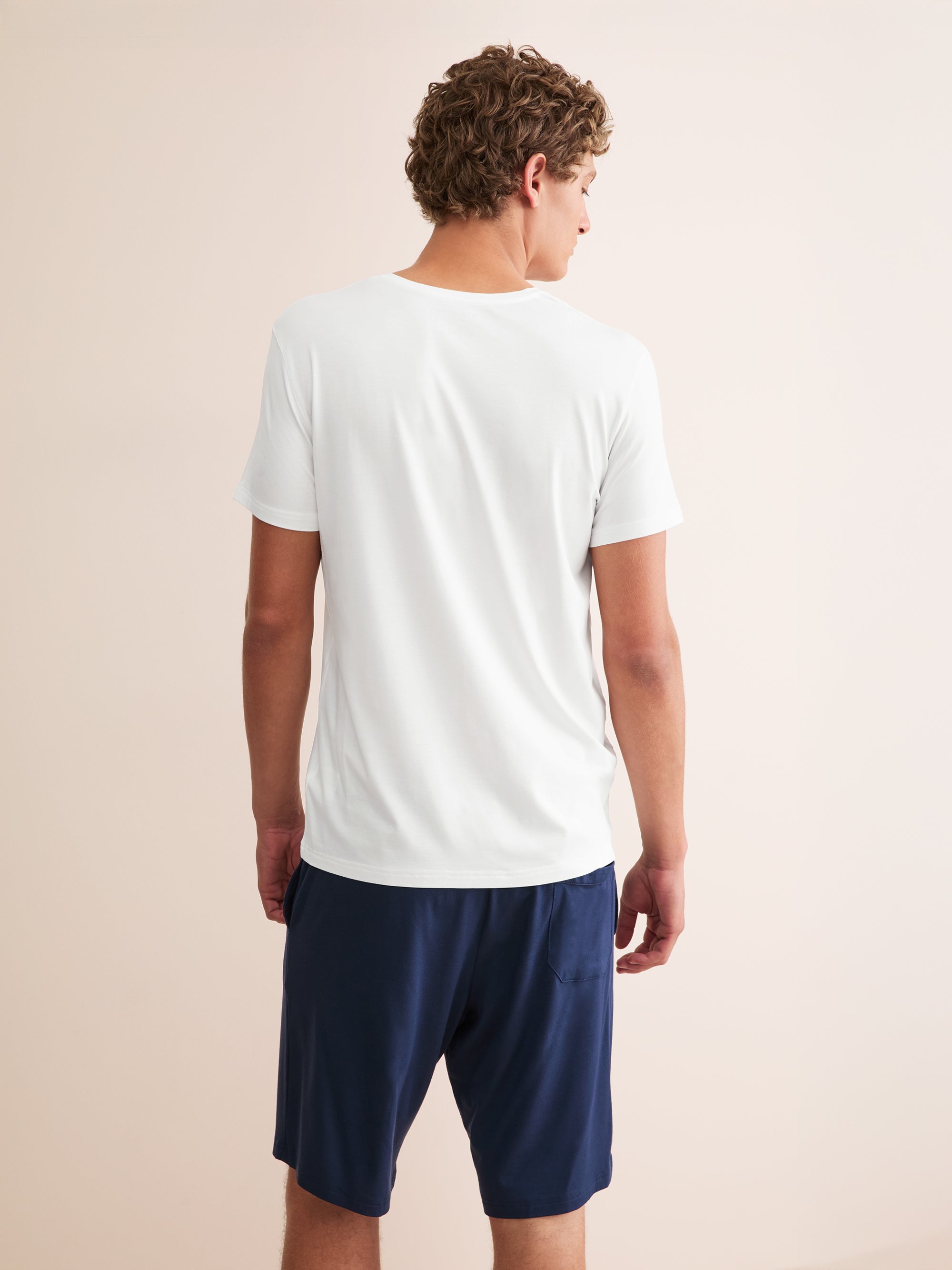 Men's V-Neck T-Shirt Basel Micro Modal Stretch White