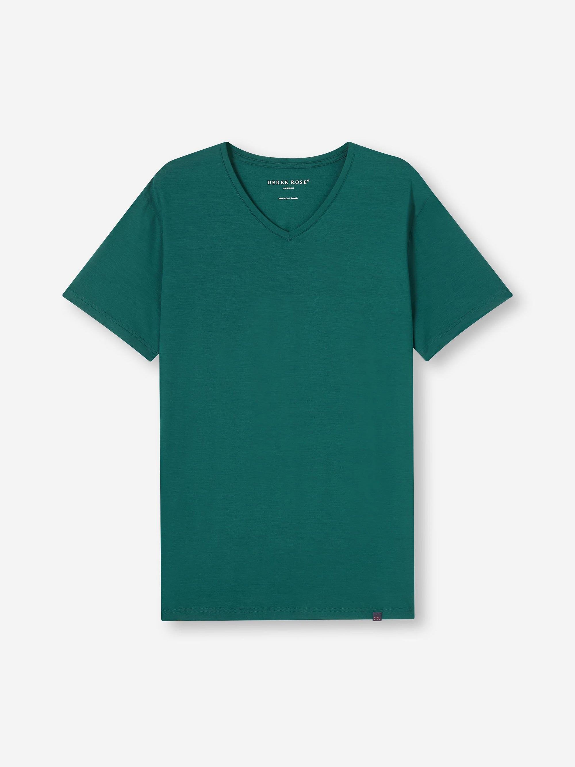 Men's V-Neck T-Shirt Basel Micro Modal Stretch Pine Green