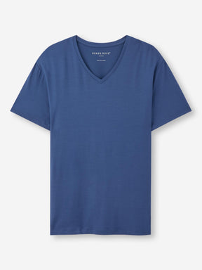Men's V-Neck T-Shirt Basel Micro Modal Stretch Sapphire